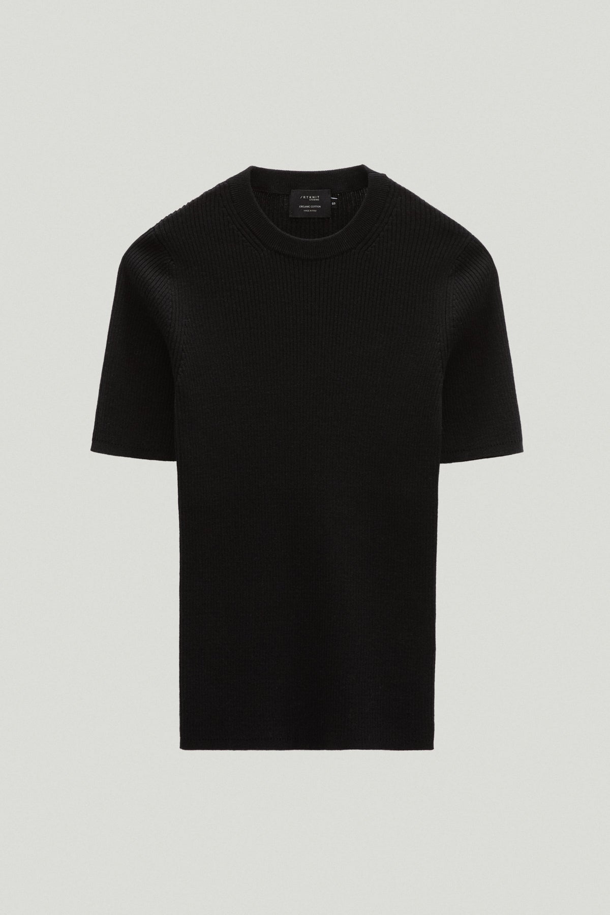 the organic cotton ribbed tee black