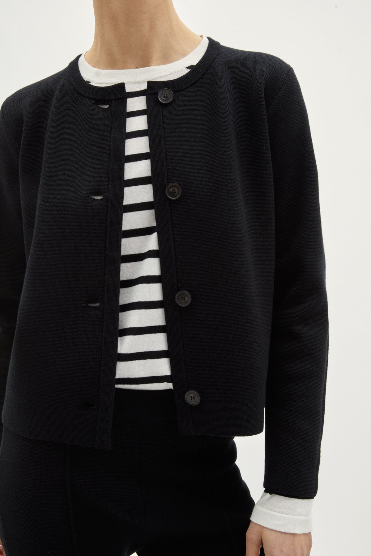 the sleek organic cotton jacket black