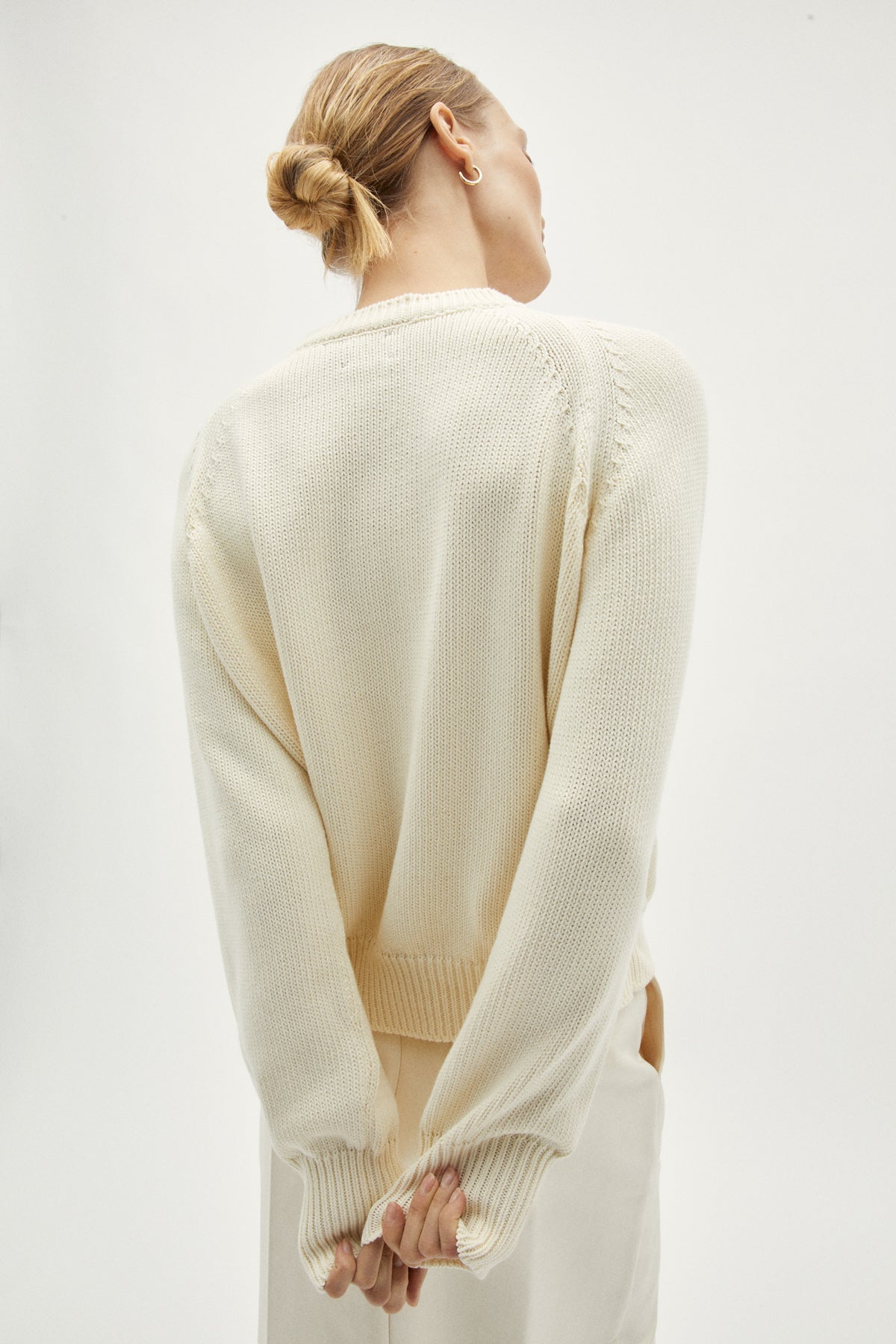 the organic cotton tricot sweater milk white