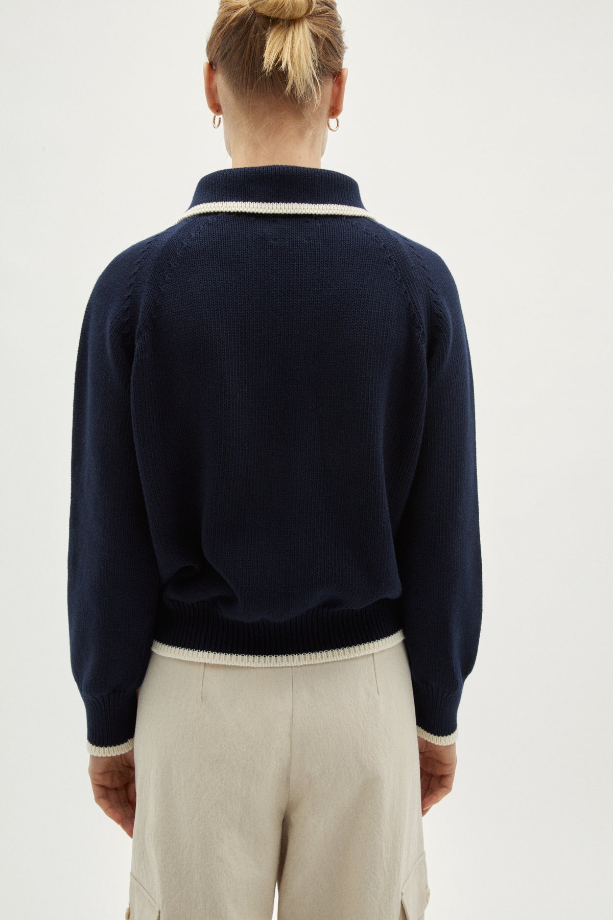 the organic cotton tricot jacket deep blue