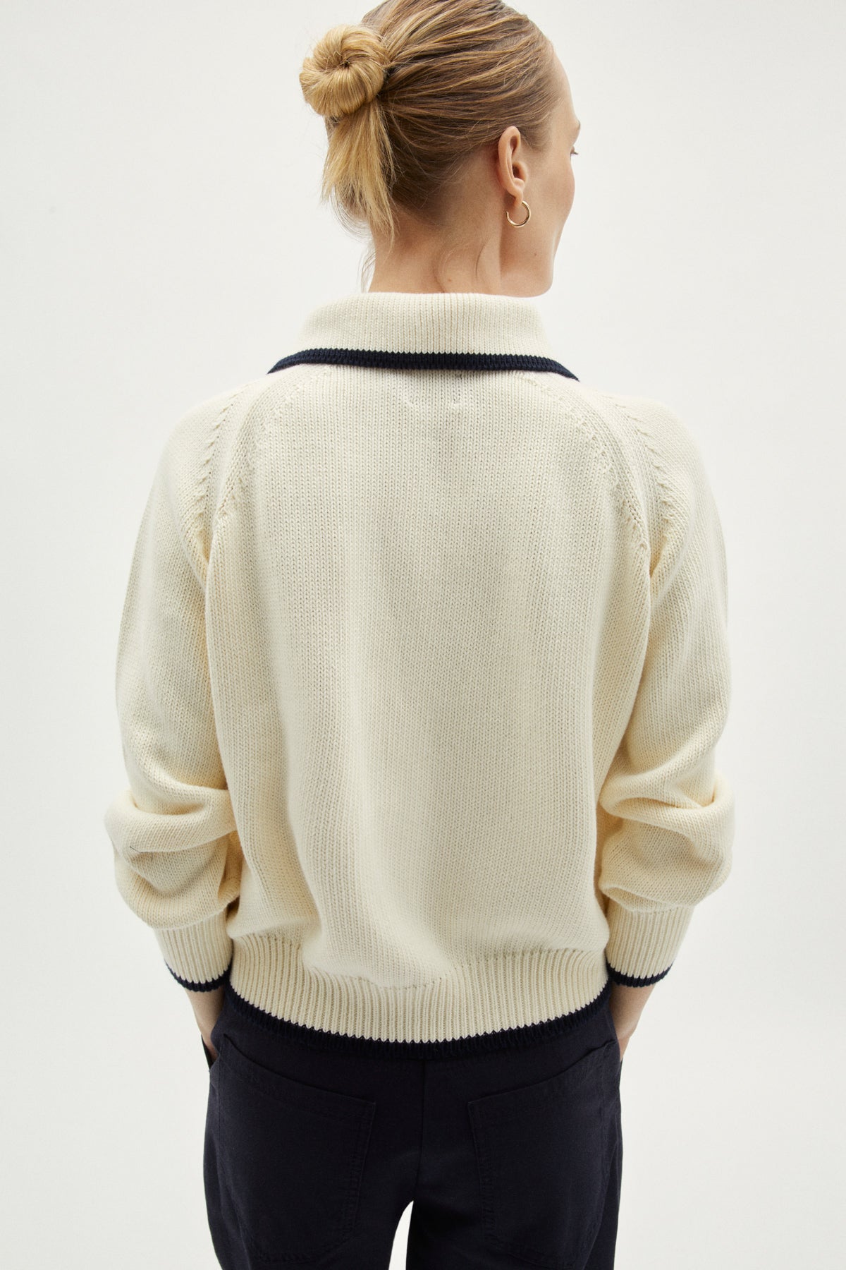 the organic cotton tricot jacket milk white