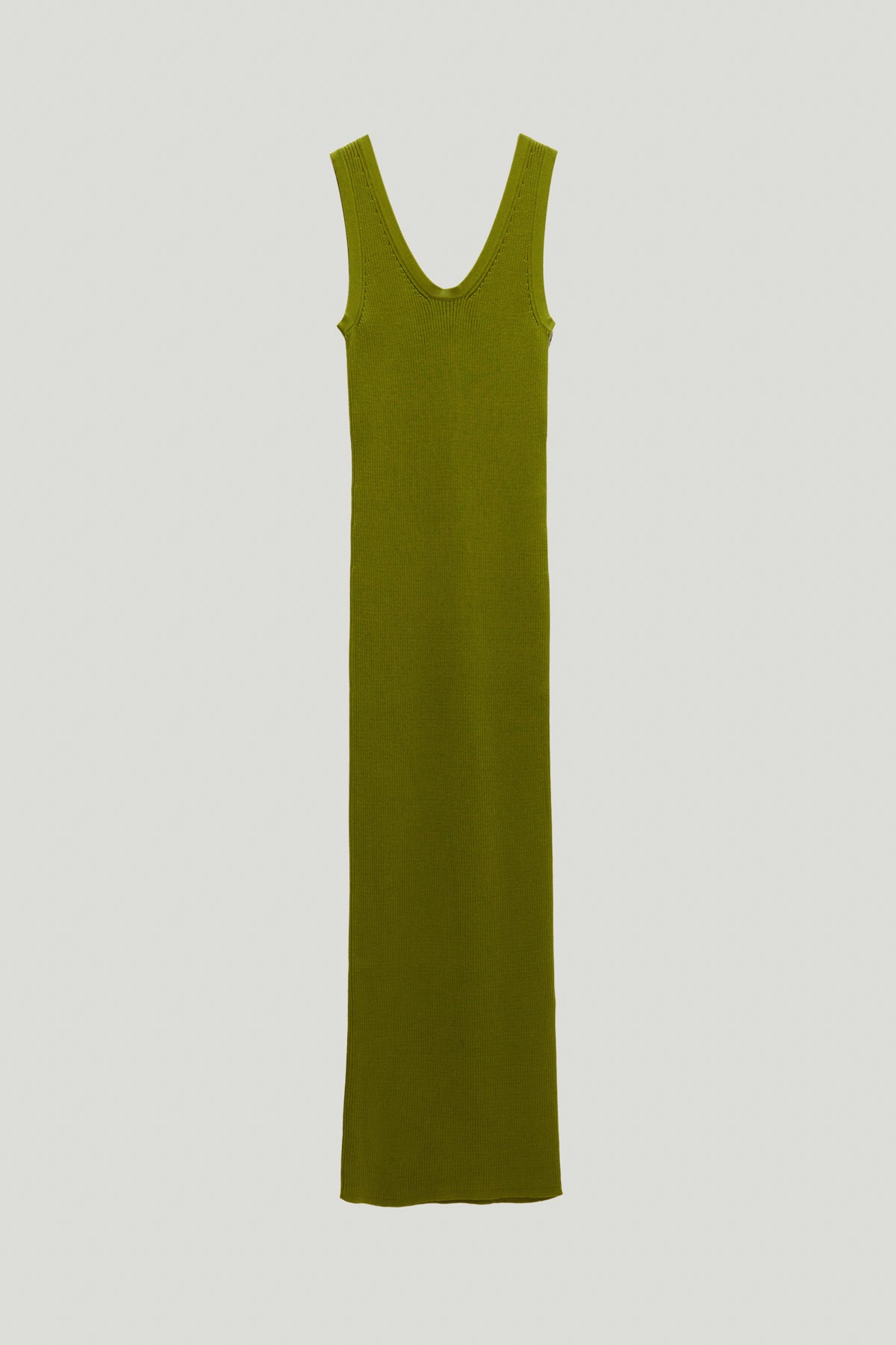 Kiwi Green | The Organic Cotton long ribbed tank Dress