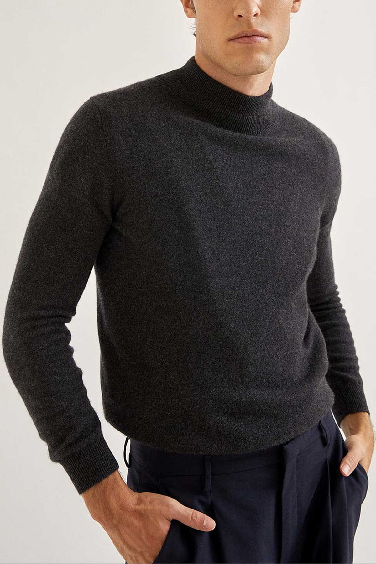 The High-Neck Cashmere - Imperfect Version | Anthracite Grey