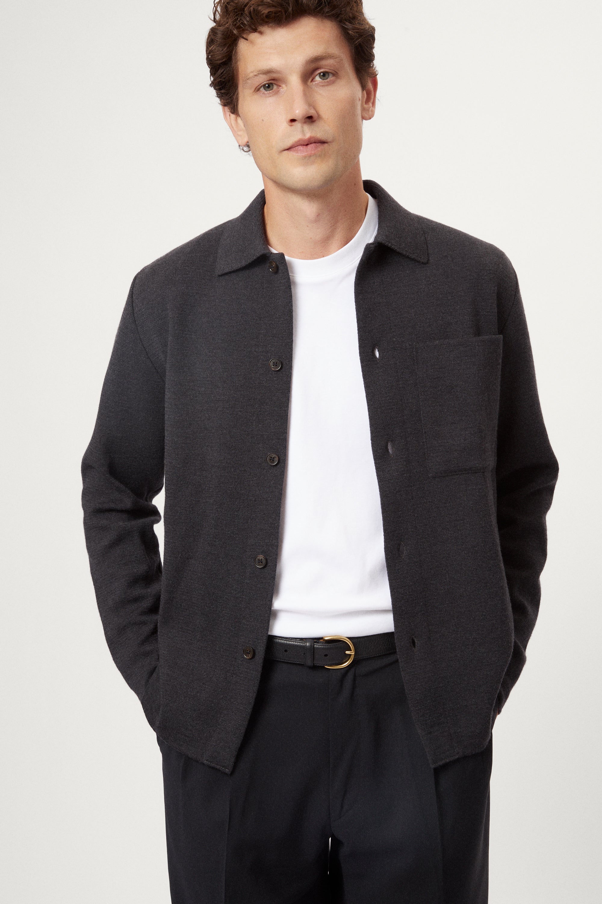 The Merino Wool Overshirt grey