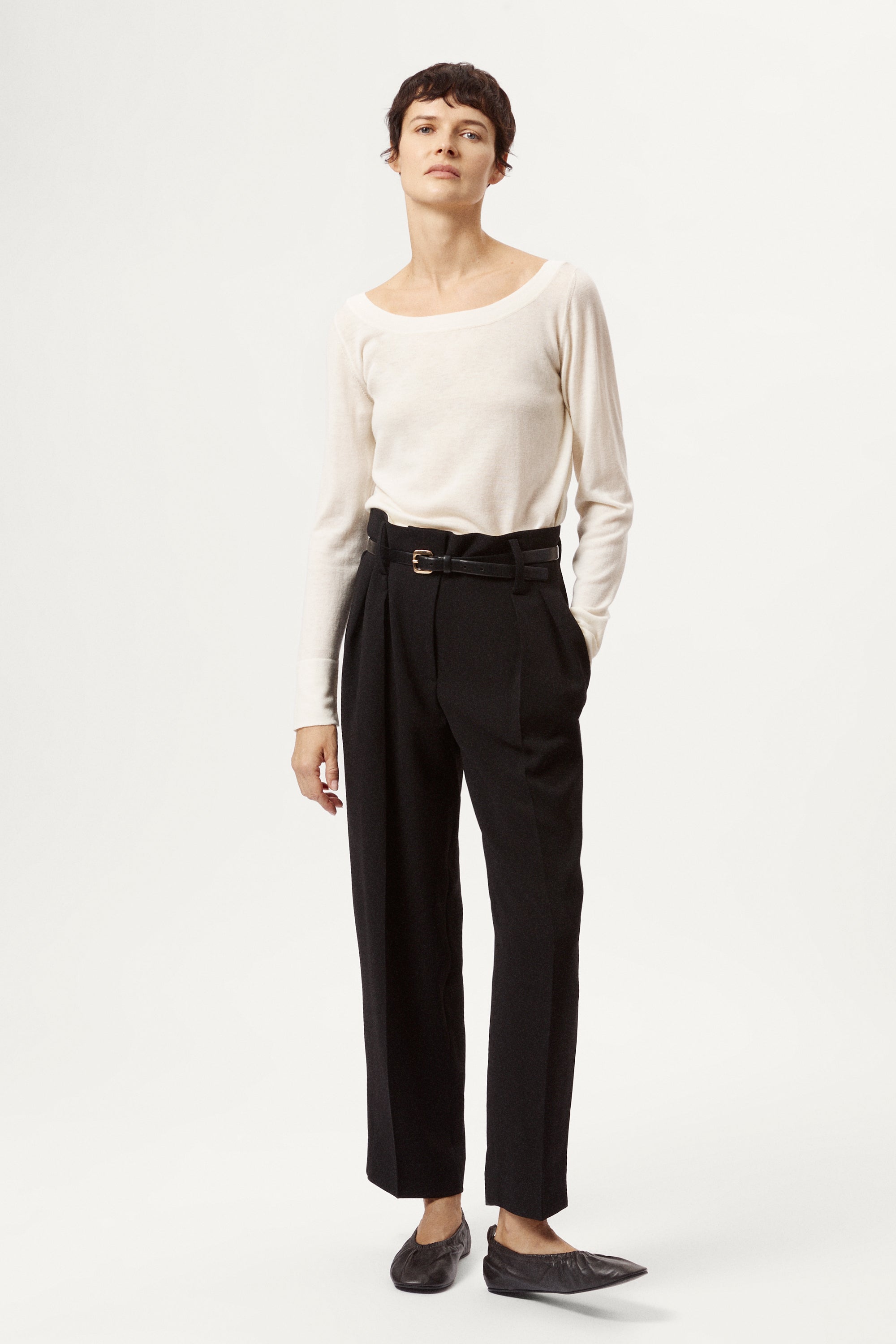 The Ultrasoft Wool Deep Round Neck Top