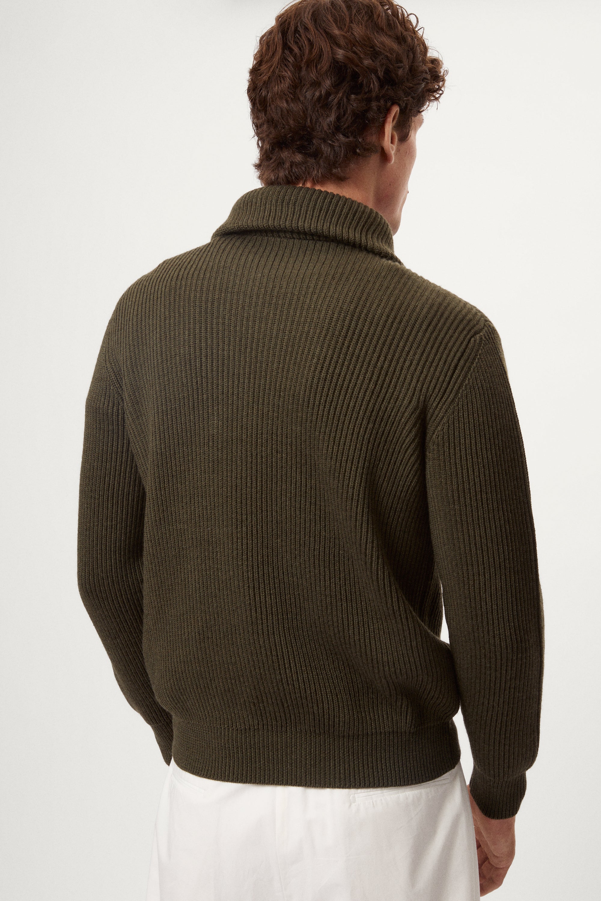 The Merino Wool Polo Collar Half-Zip Sweater