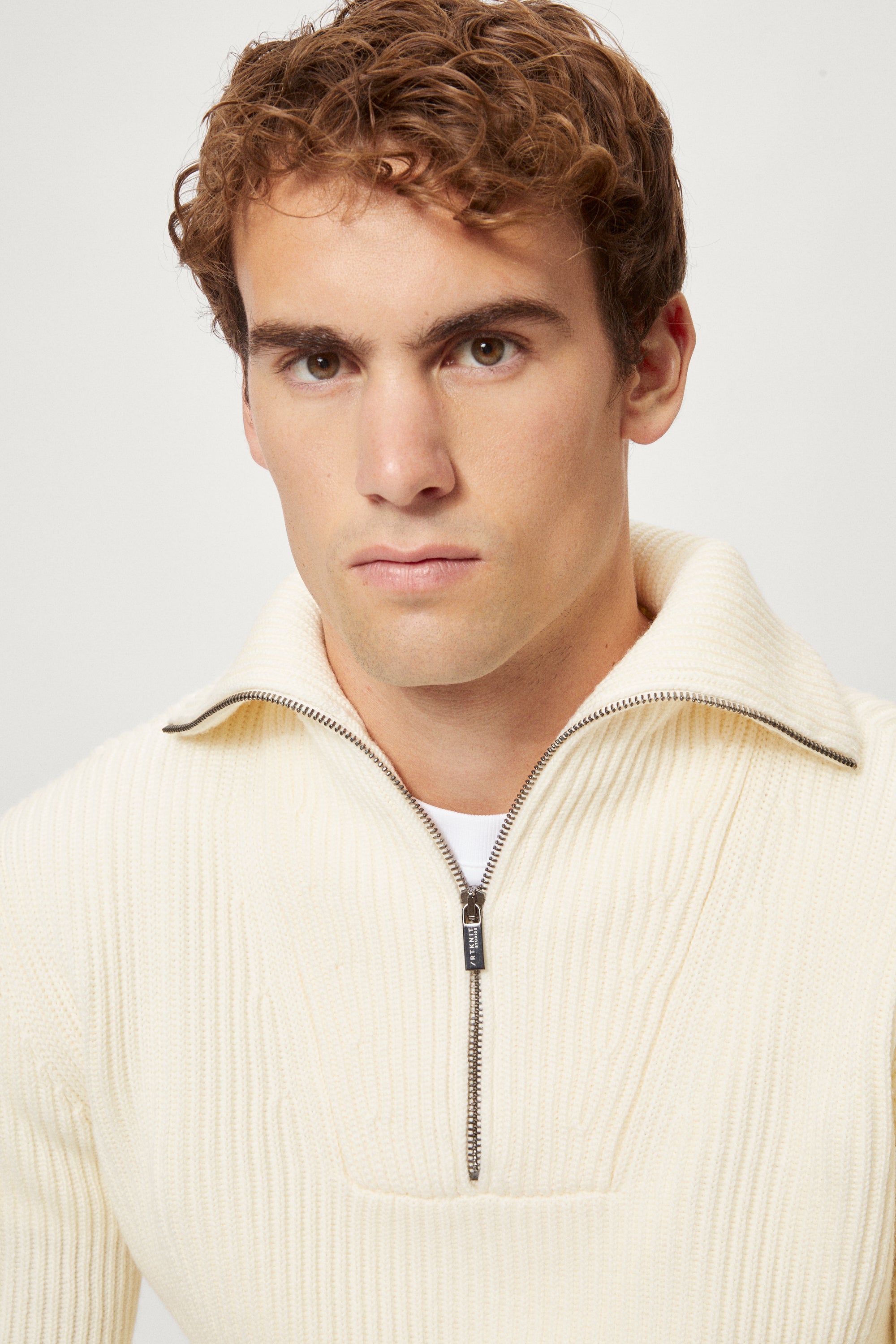 The Merino Wool Polo Collar Half-Zip Sweater