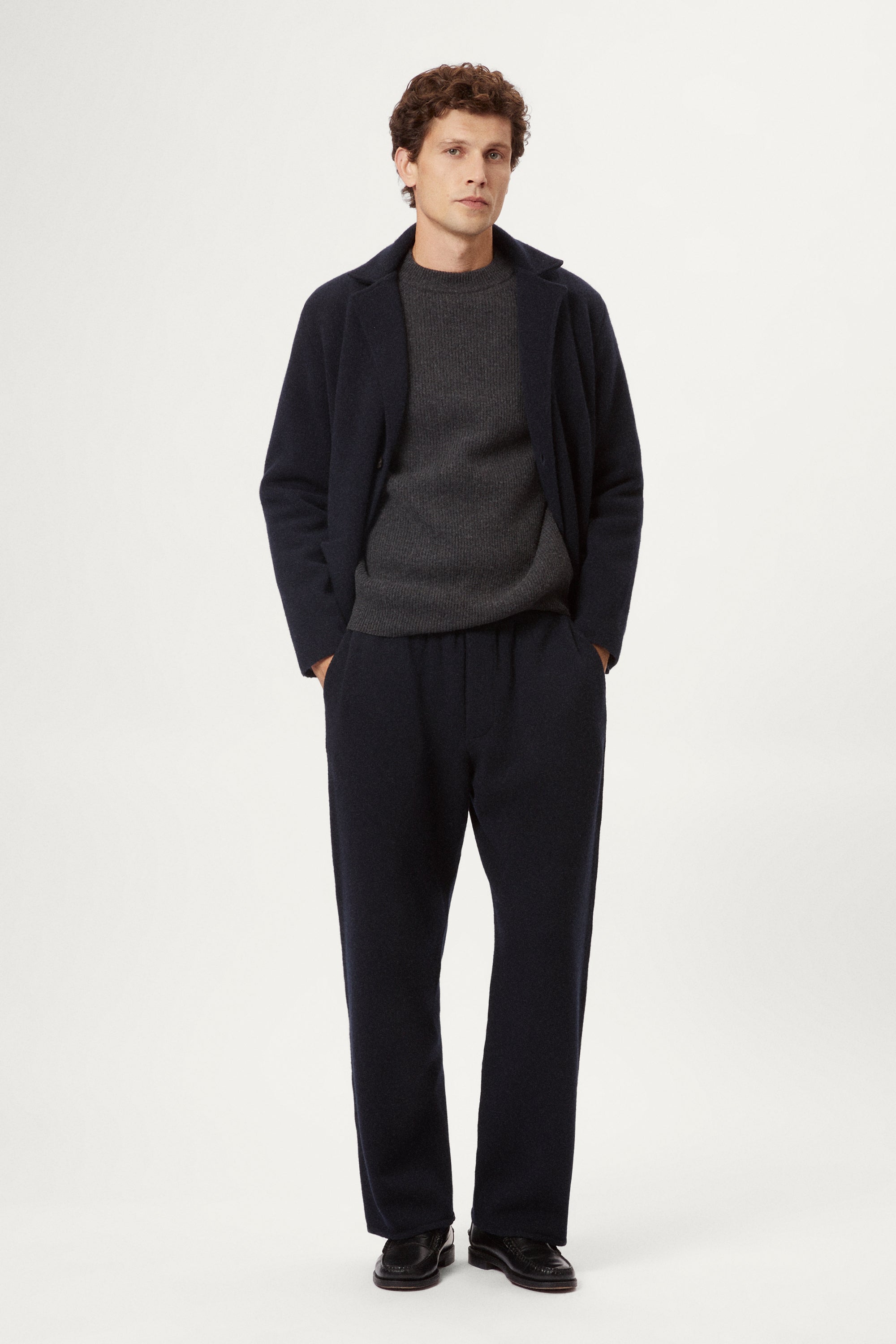 Pantaloni in Maglia in Lana Cardata