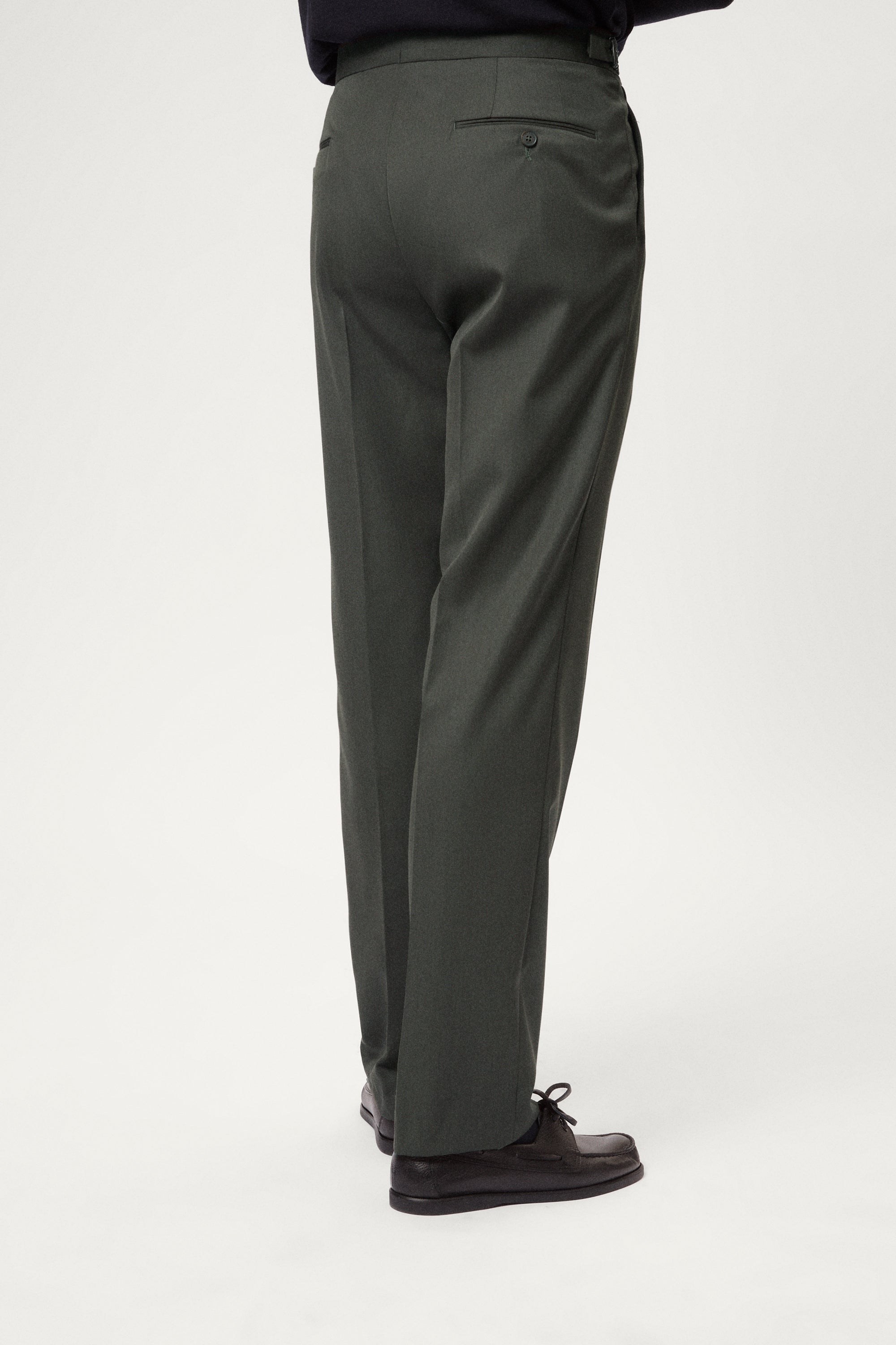 Pantaloni Sartoriali in Twill di Lana con Doppia Pince