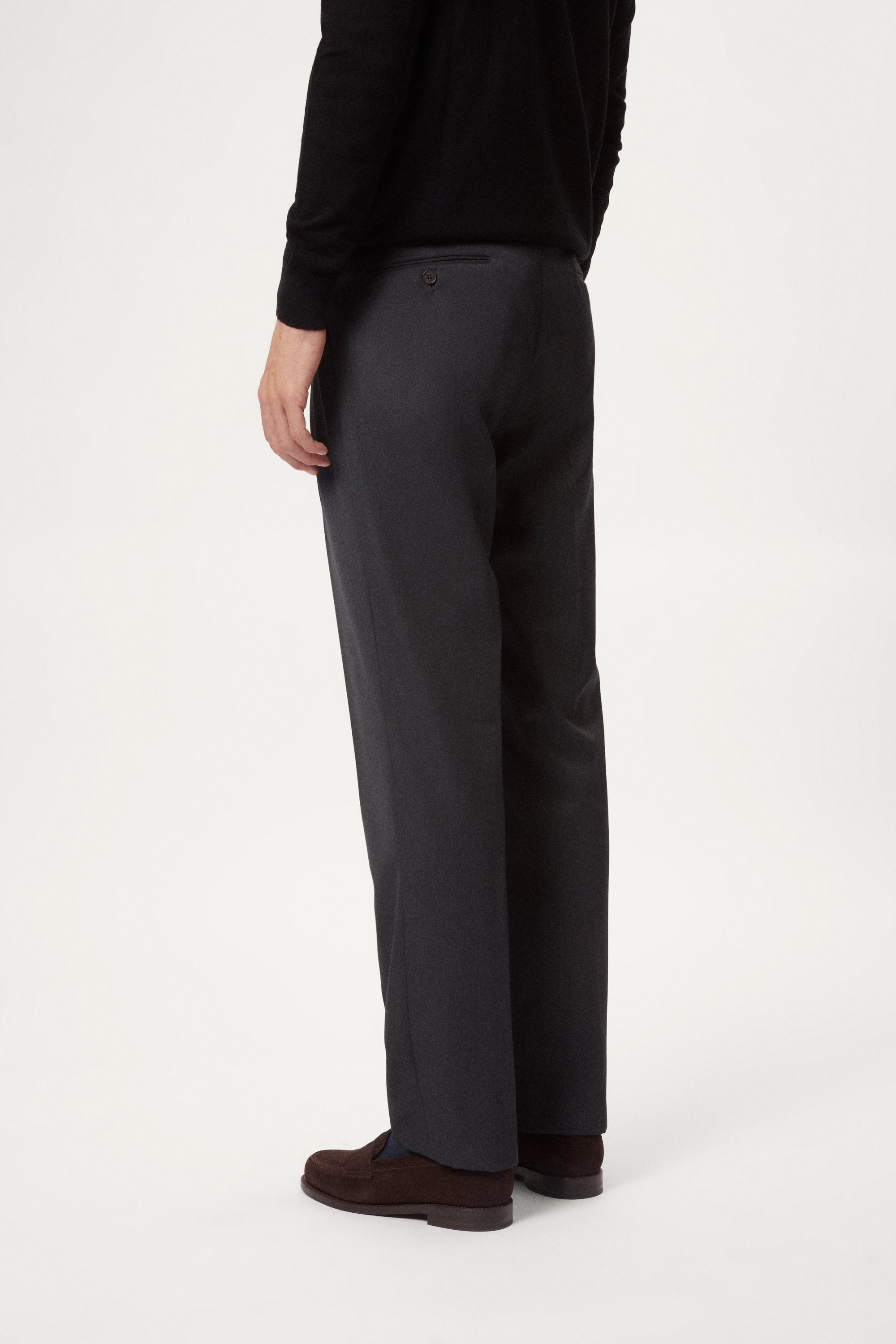 Pantaloni Sartoriali in Twill di Lana con Doppia Pince