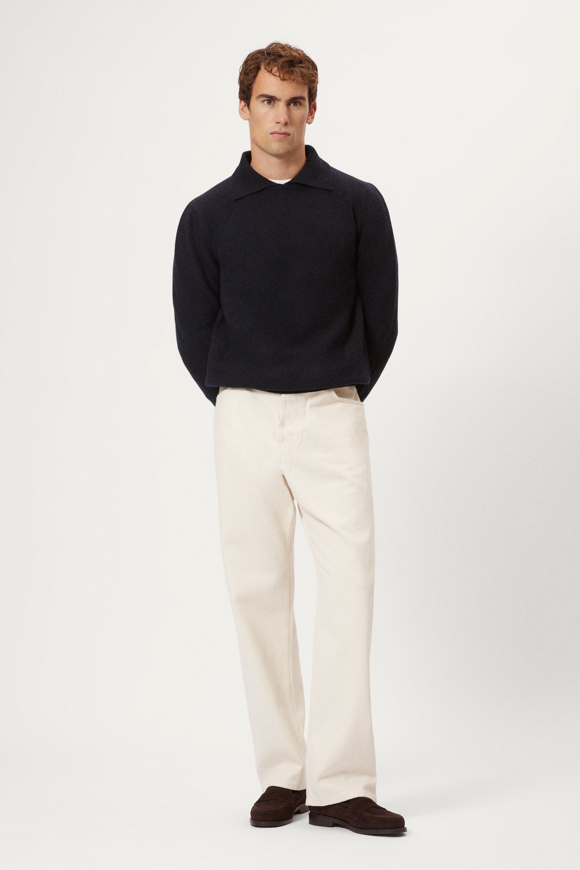 Rundhals-Polo aus Wolle