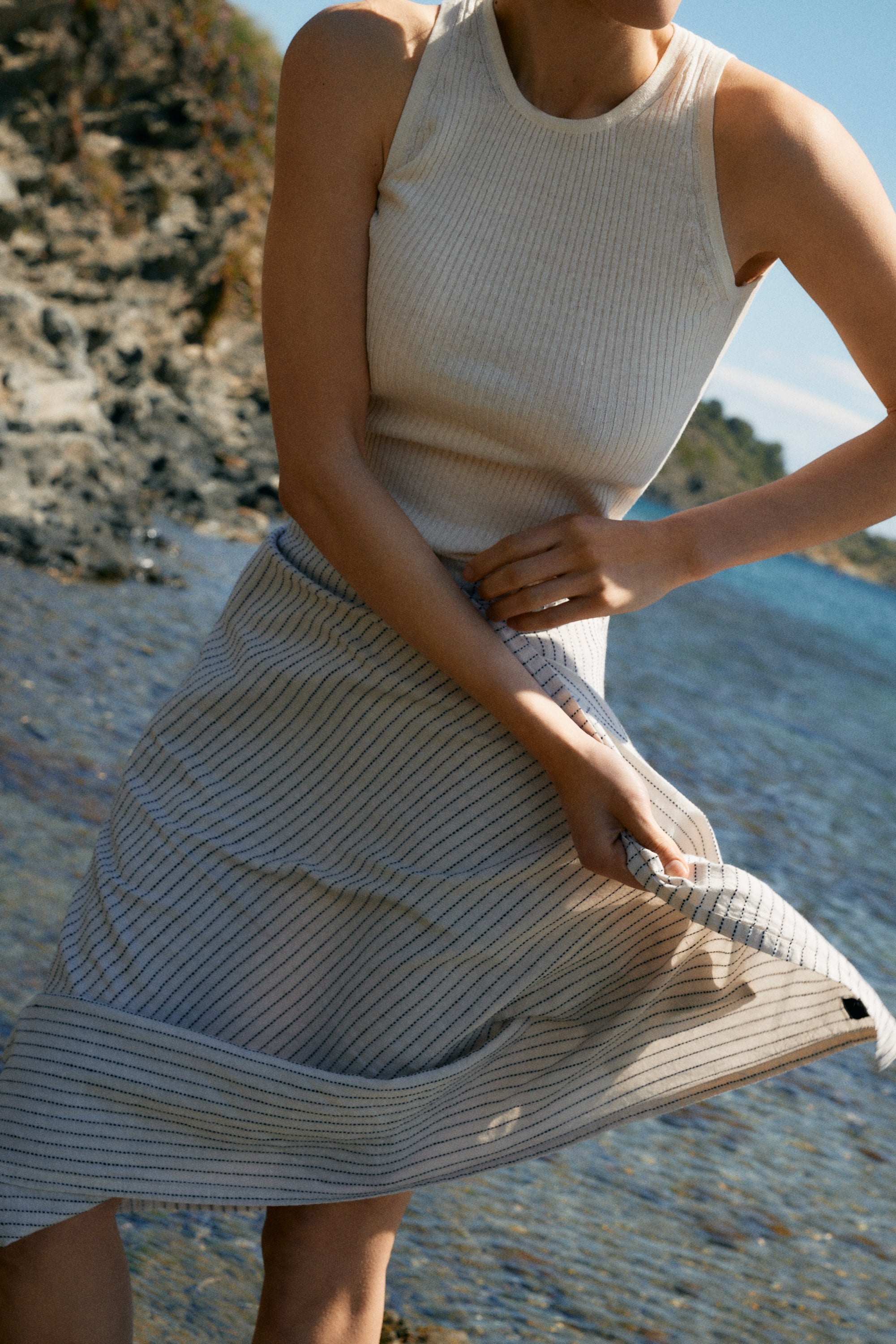 The Pure Linen Beach Towel light beige