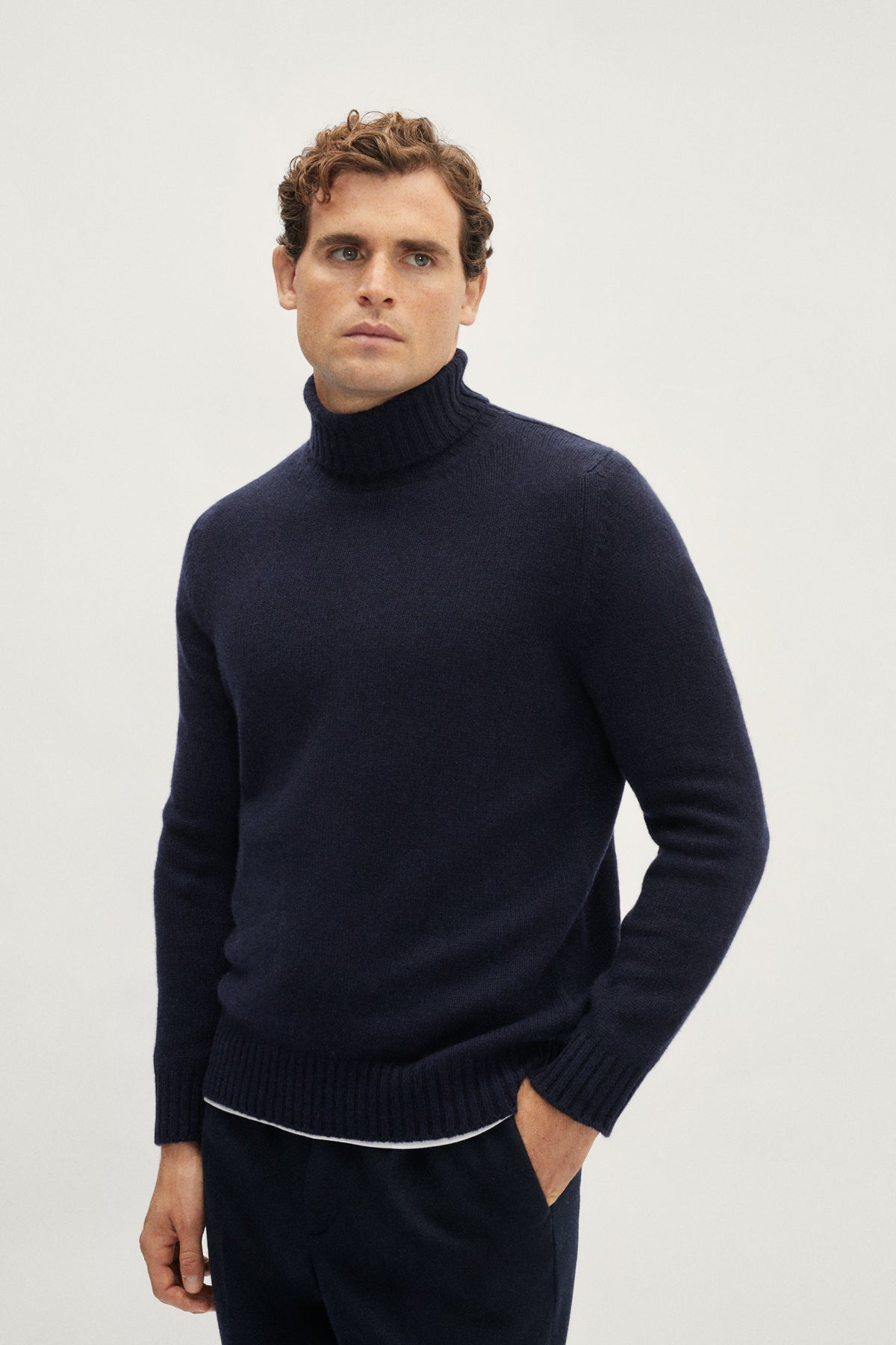 The ReCashmere Roll Neck - blue