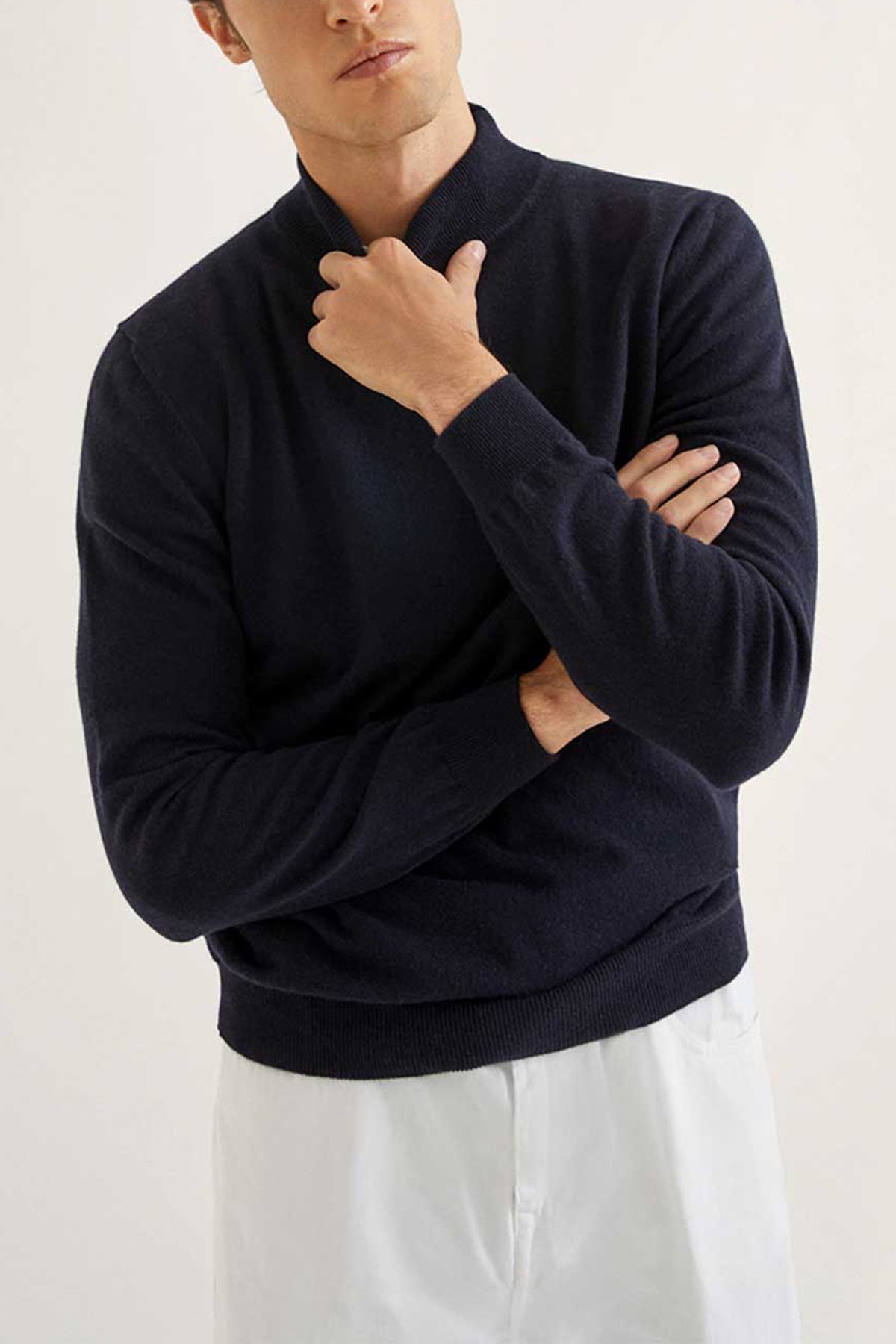 The High-Neck Cashmere - Imperfect Version | Blue Navy