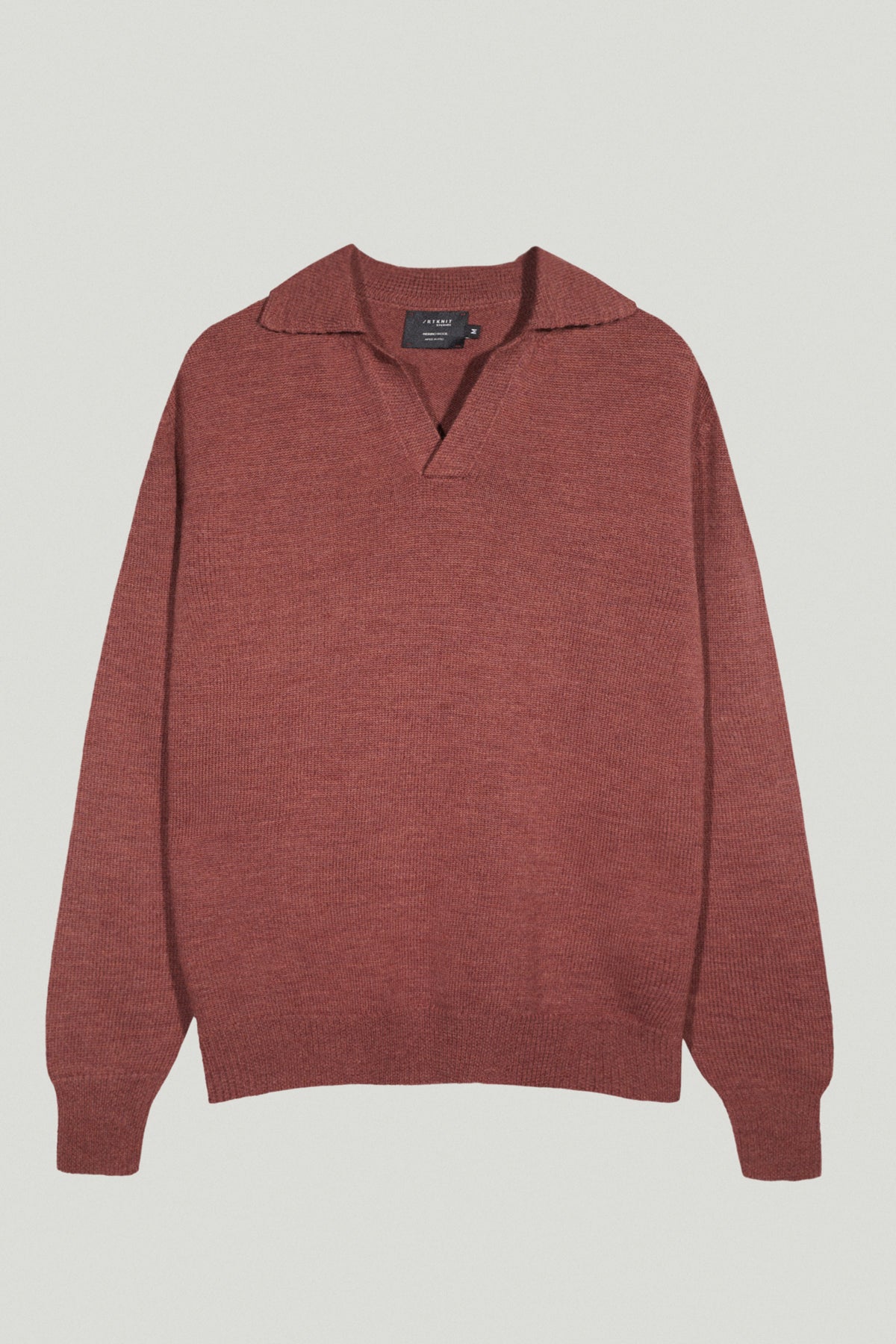 the natural dye long sleeve polo madder red