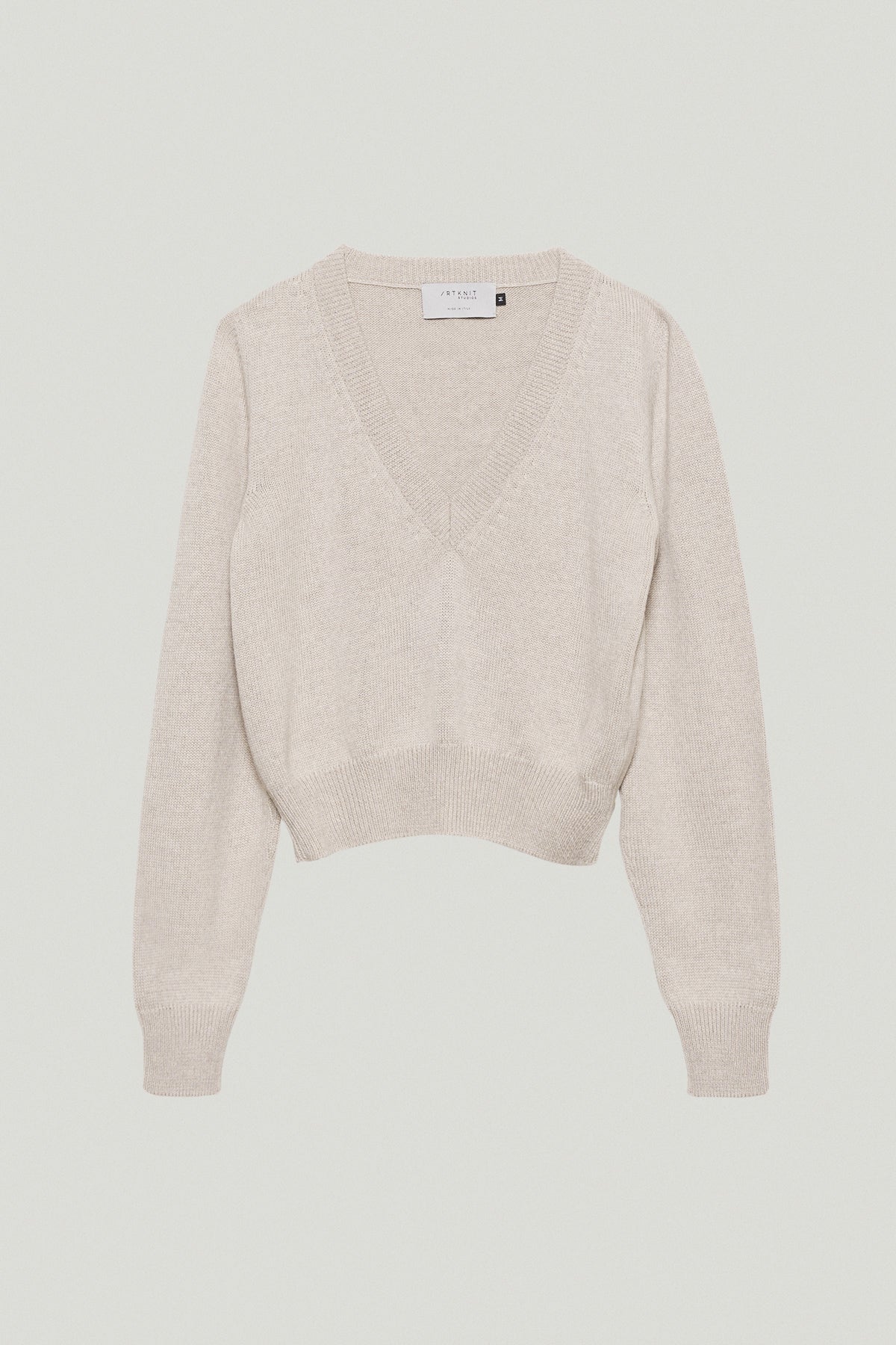 the cropped v neck sweater imperfect version 2 pearl