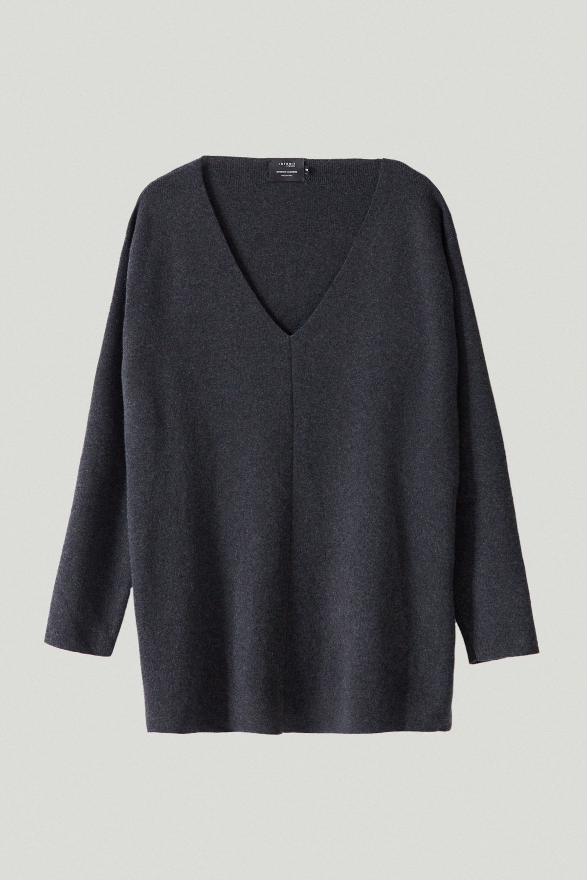 Superior Cashmere Oversize V-Neck - Imperfect Version | Anthracite Grey
