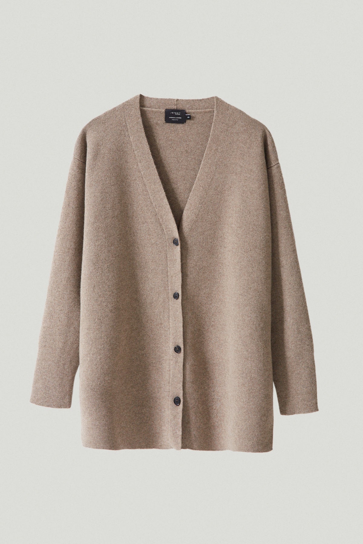 the superior cashmere chunky cardigan natural beige