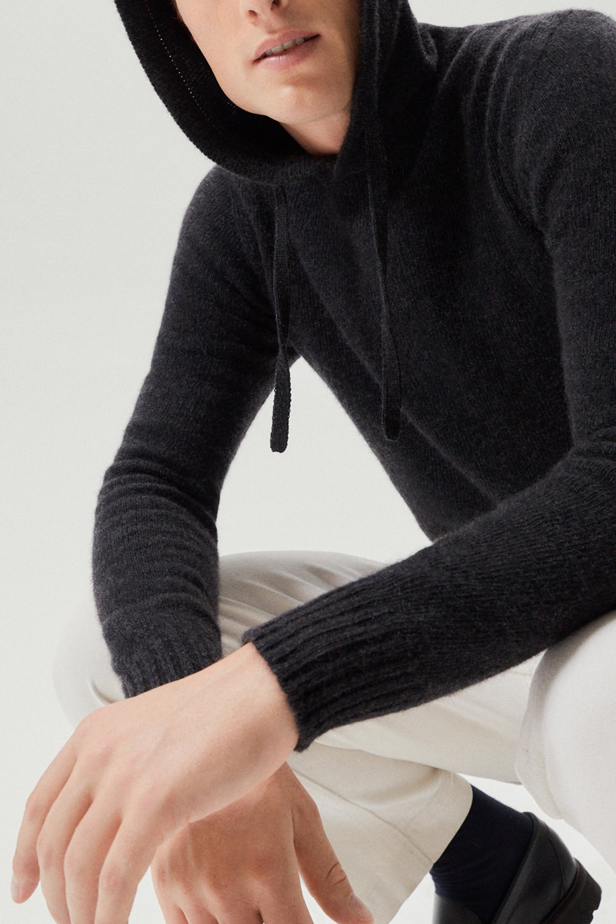 The Upcycled Cashmere Hoodie - Imperfect Version | Anthracite Grey