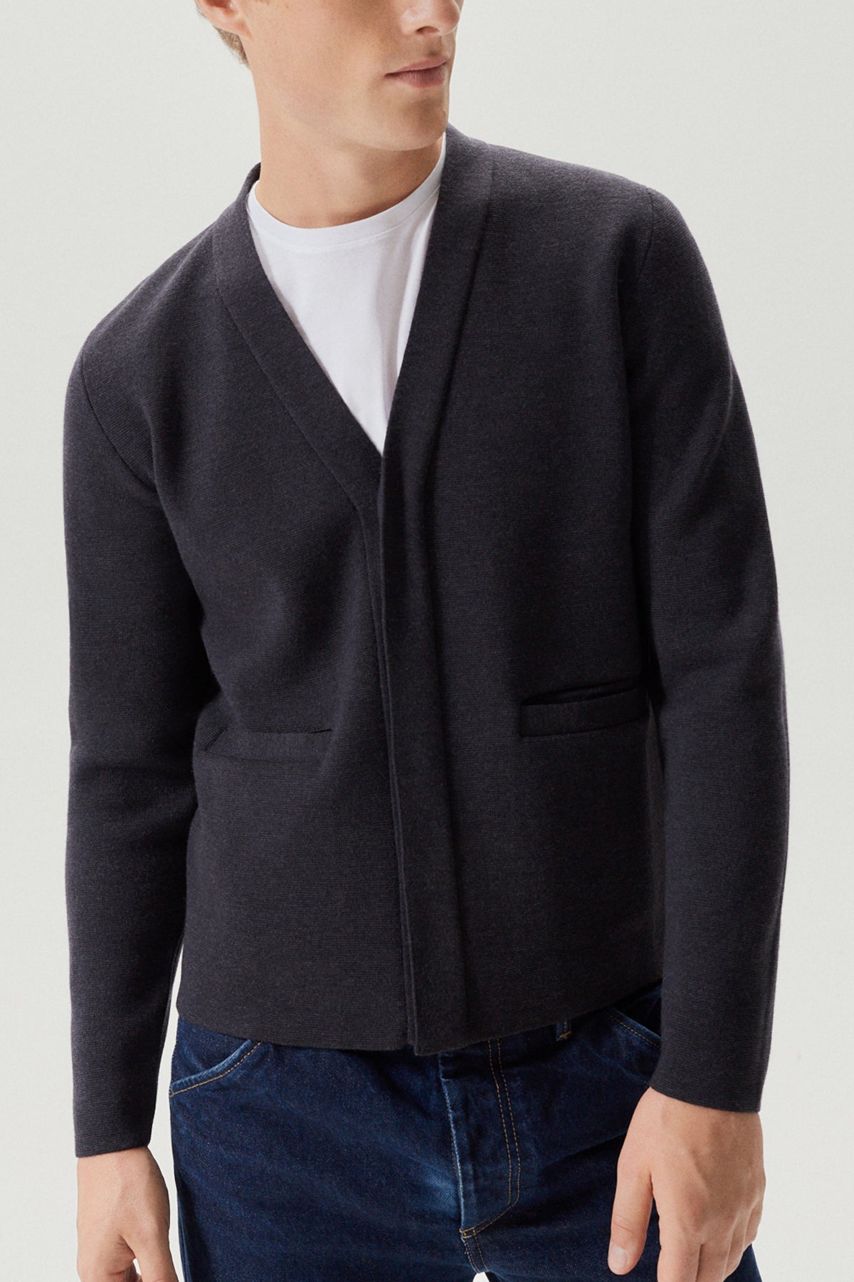 The Merino Wool Cardigan - Imperfect Version | Anthracite Grey