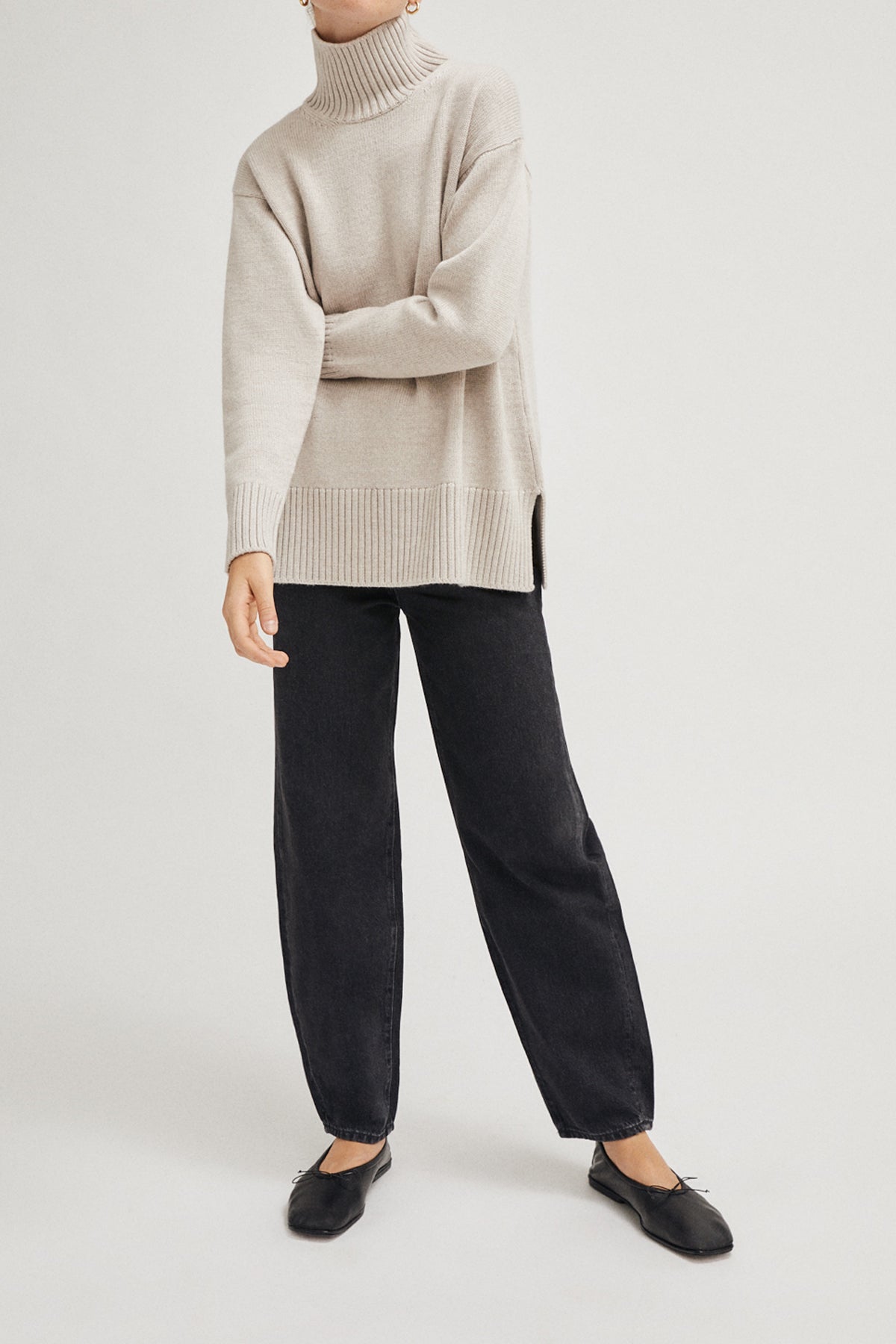 The Merino Wool Oversize High-Neck - Imperfect Version | Pearl