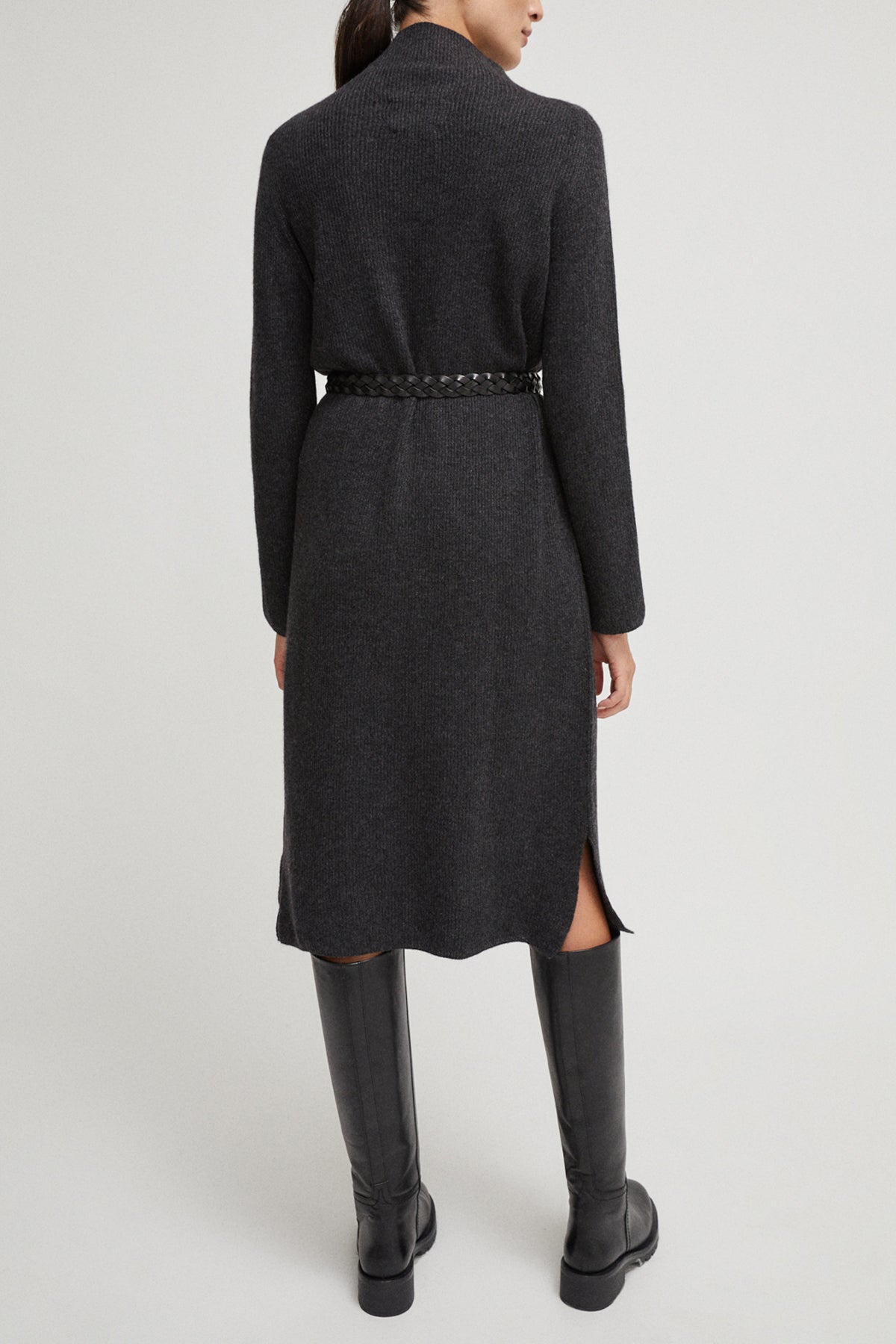 The Cashmere Long Dress - Imperfect Version | Anthracite Grey