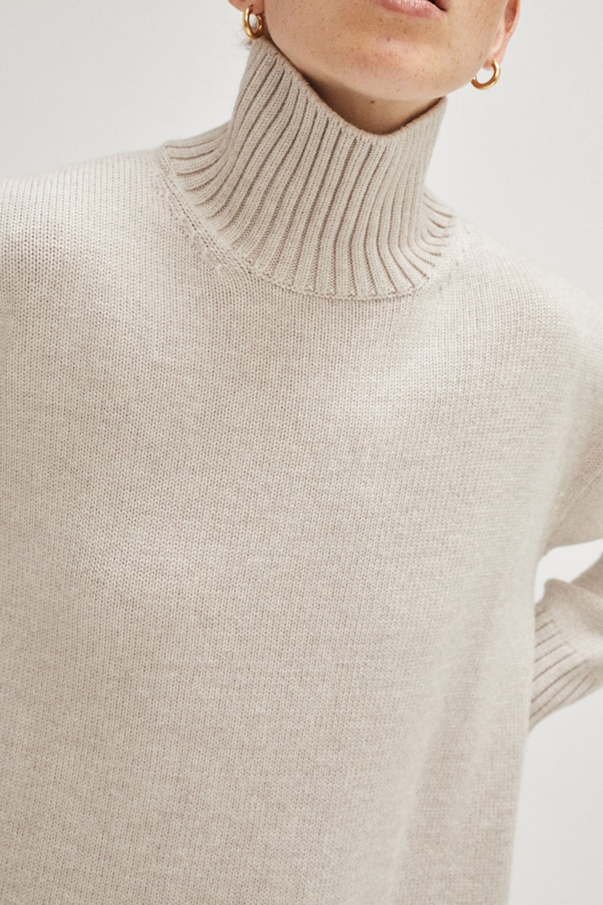 The Merino Wool Oversize High-Neck - Imperfect Version | Pearl