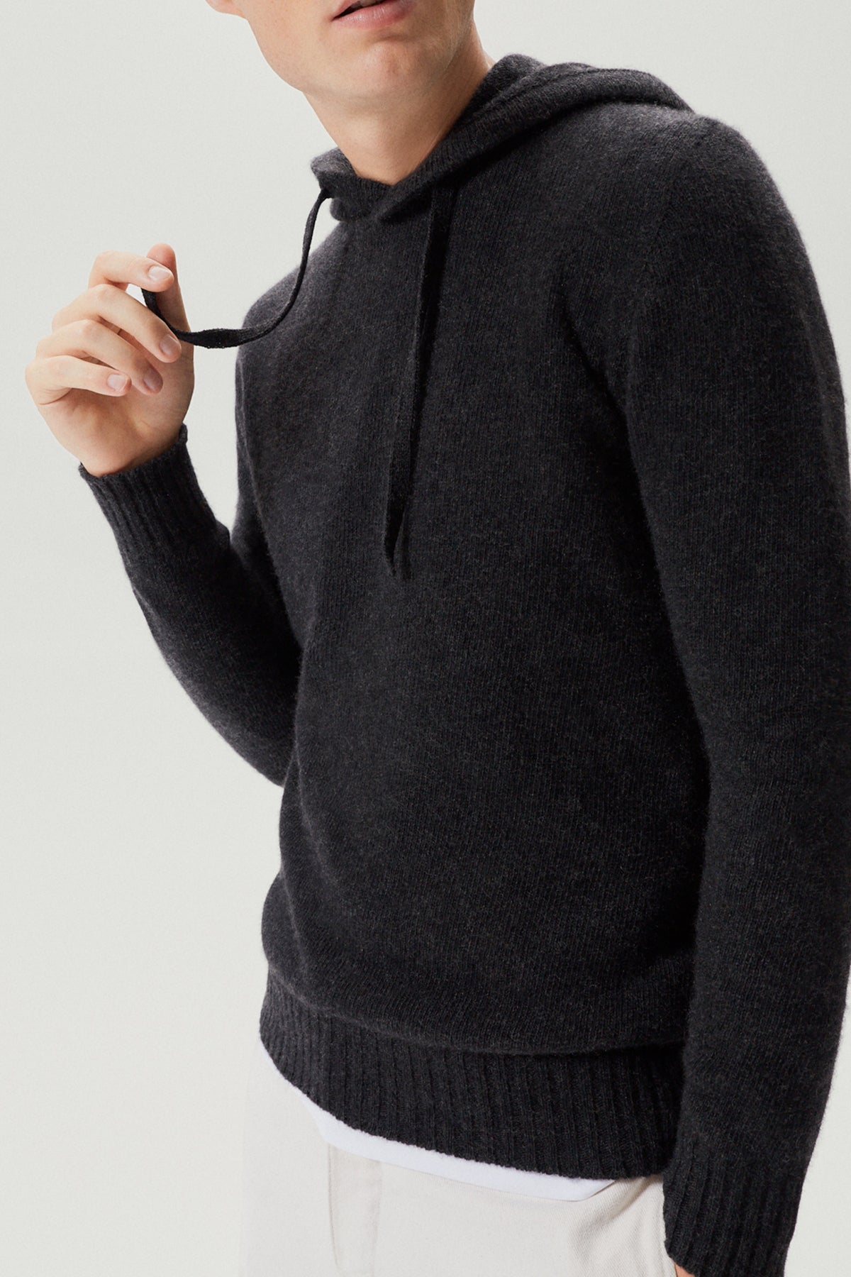 The Upcycled Cashmere Hoodie - Imperfect Version | Anthracite Grey