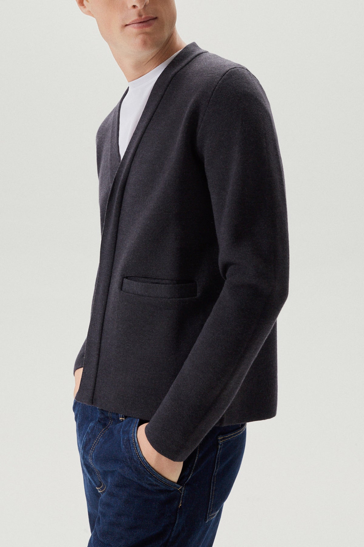 The Merino Wool Cardigan - Imperfect Version | Anthracite Grey