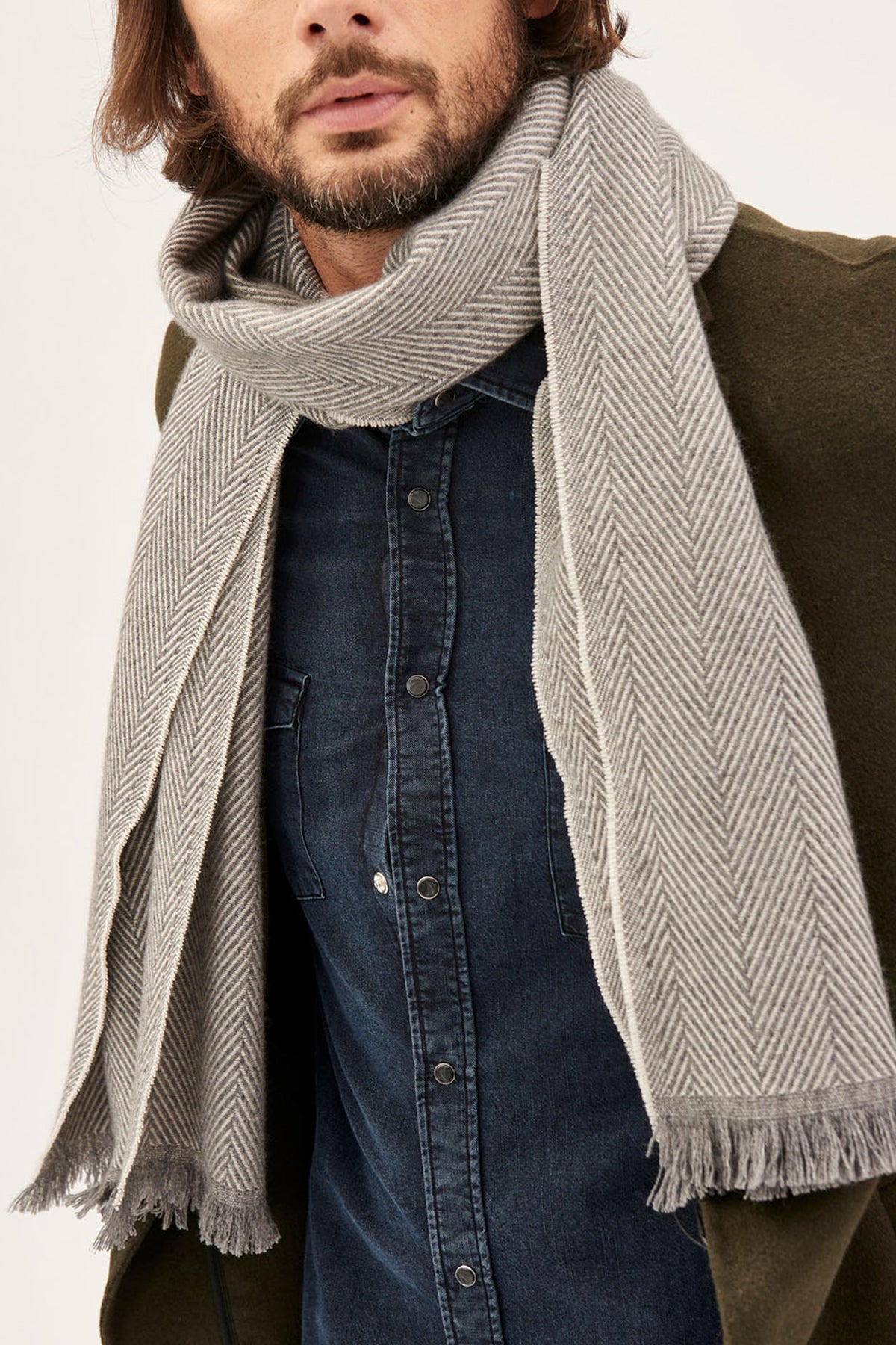 Light Grey | The Cashmere Twill Scarf – Imperfect Version