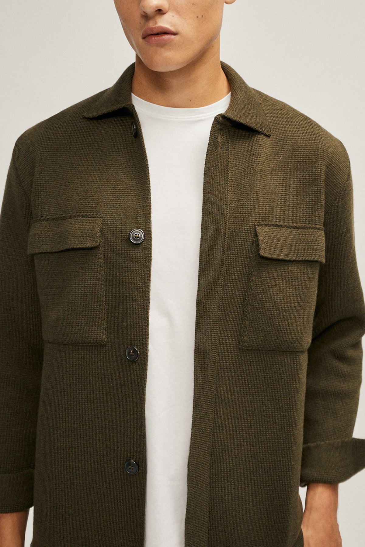 The Merino Wool Knit Jacket - Imperfect Version | Military Green