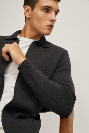 Anthracite Grey | The Merino Wool Aviator Jacket – Imperfect Version