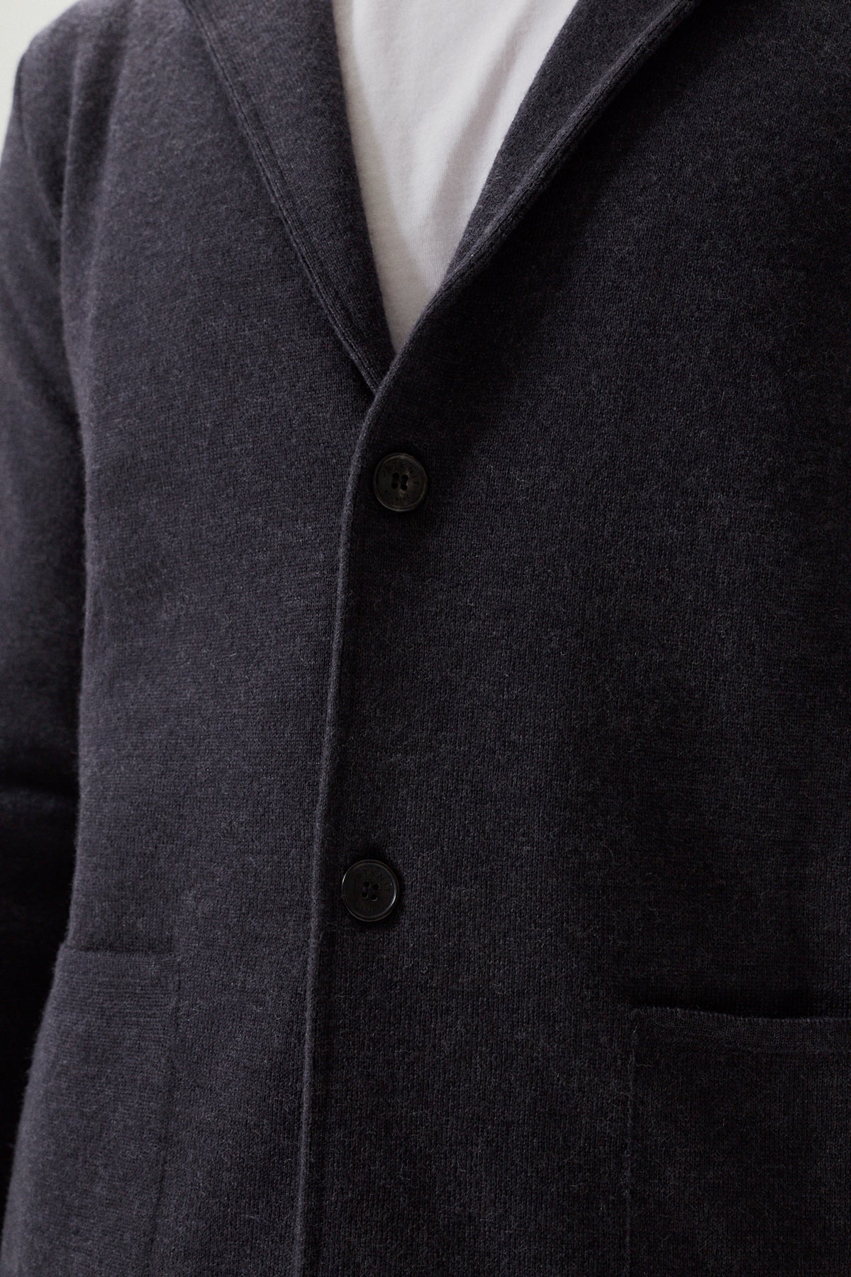 the boiled wool blazer imperfect version anthracite grey