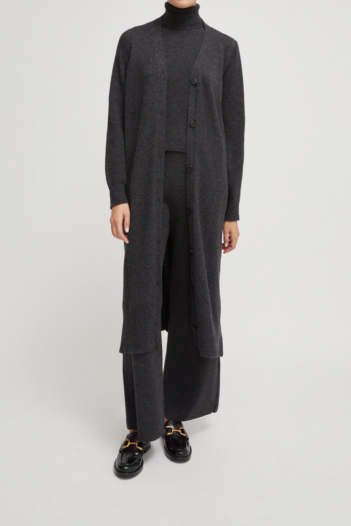 Superior Cashmere Long cardigan - Imperfect Version | Anthracite Grey