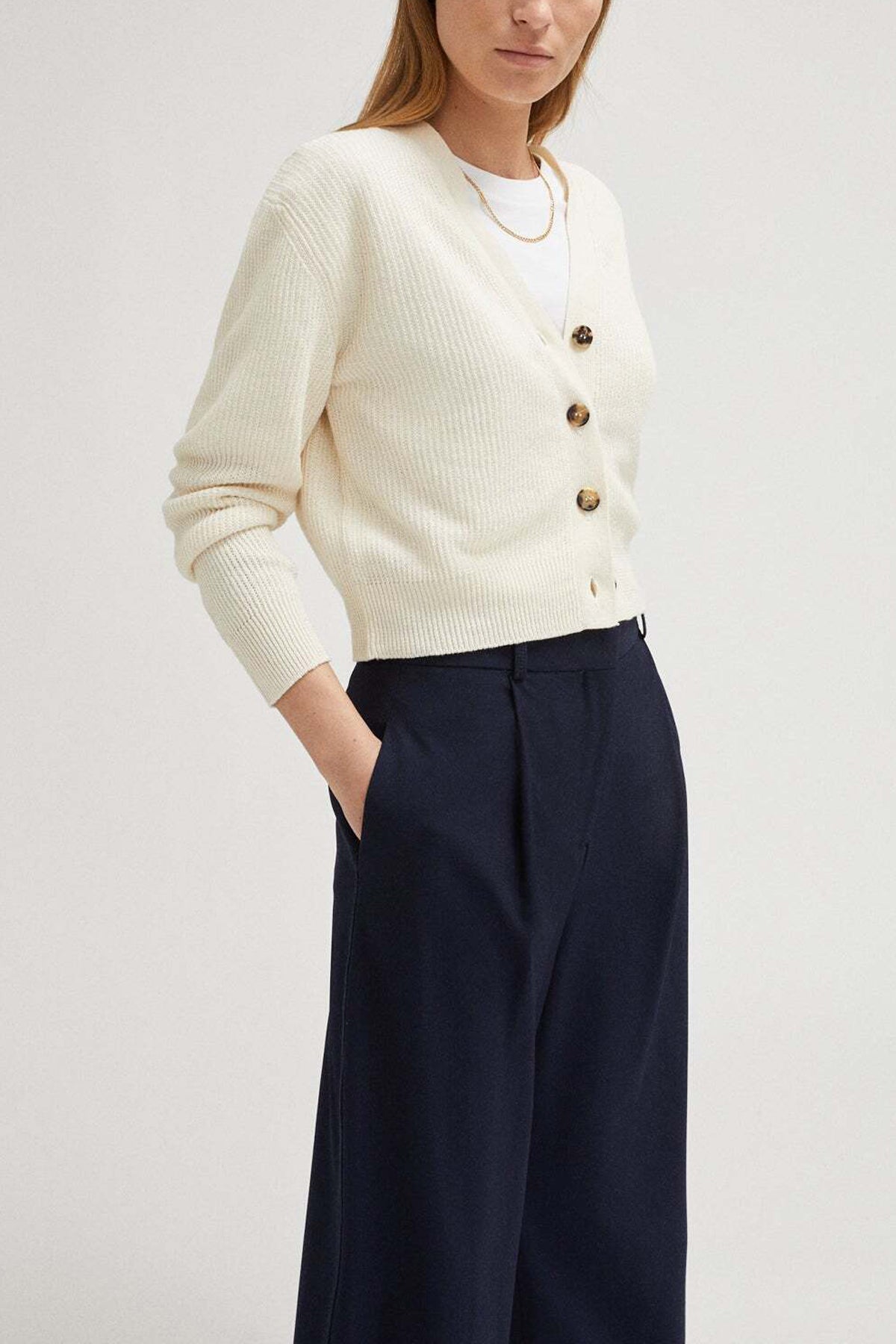 Cardigan a Costine in Lino e Cotone – Versione Imperfect