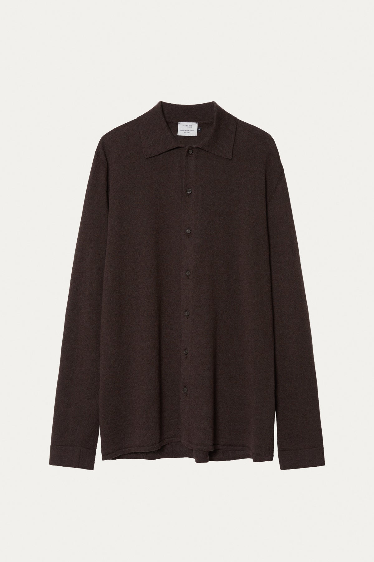 the linen cotton knit shirt brown