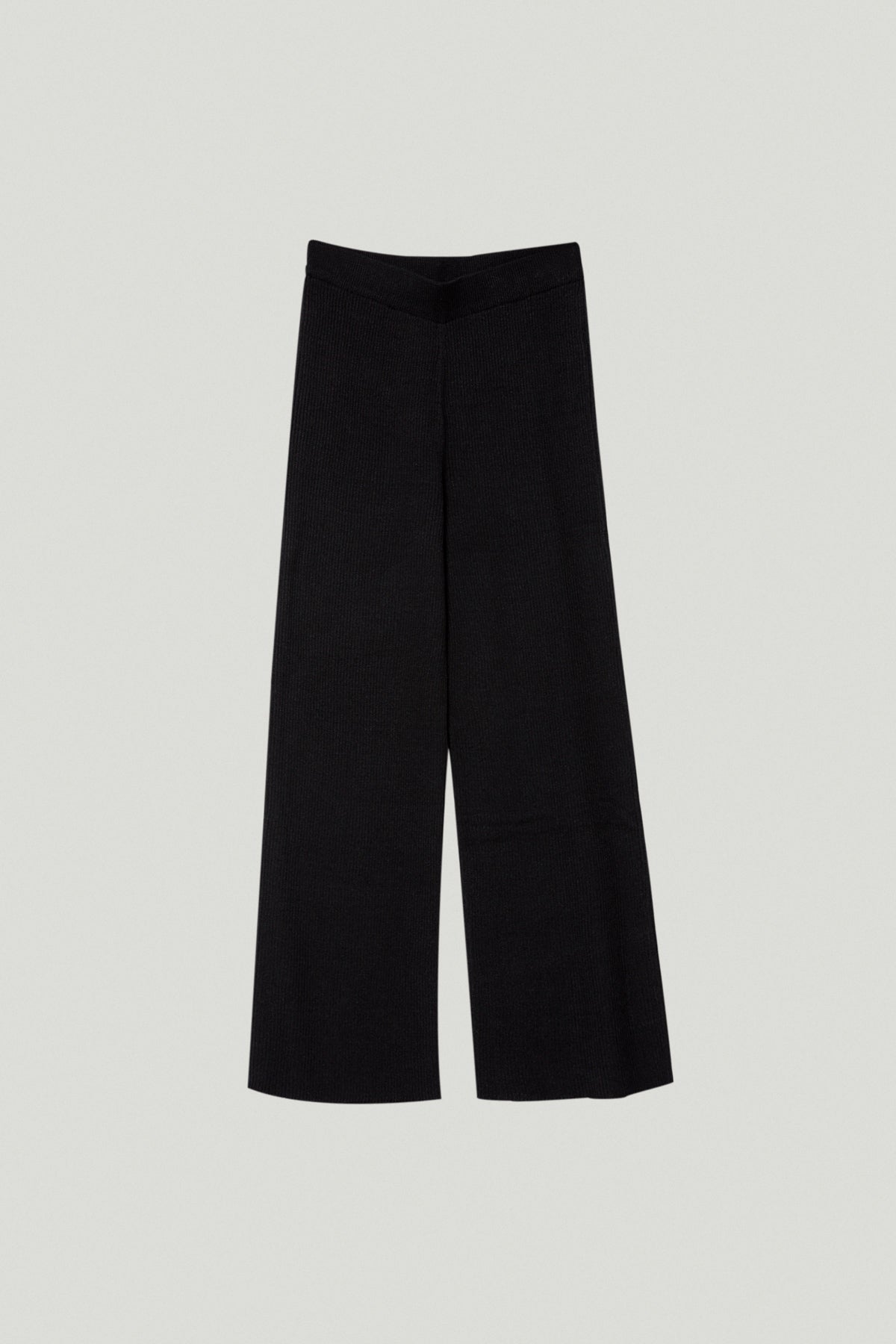 the linen cotton ribbed pants black