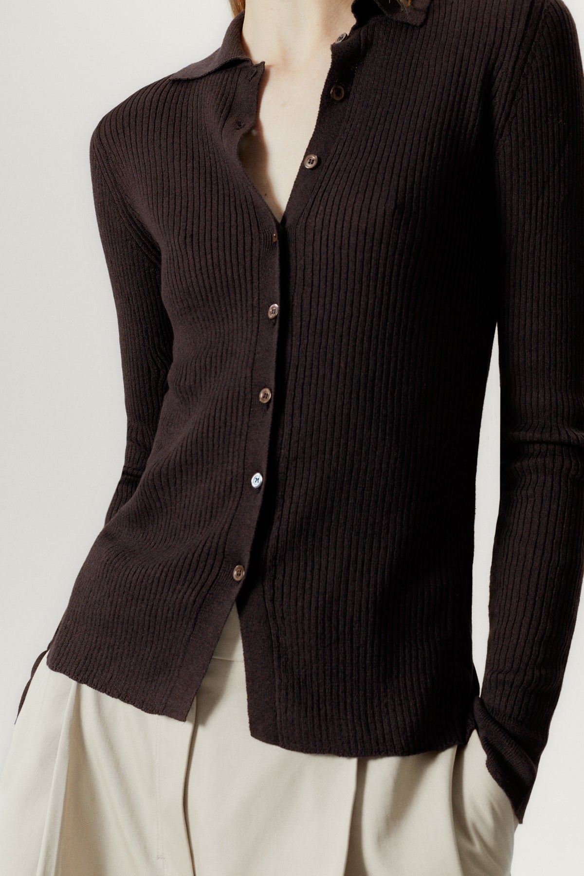 The Linen Cotton Ribbed Shirt - Imperfect Version