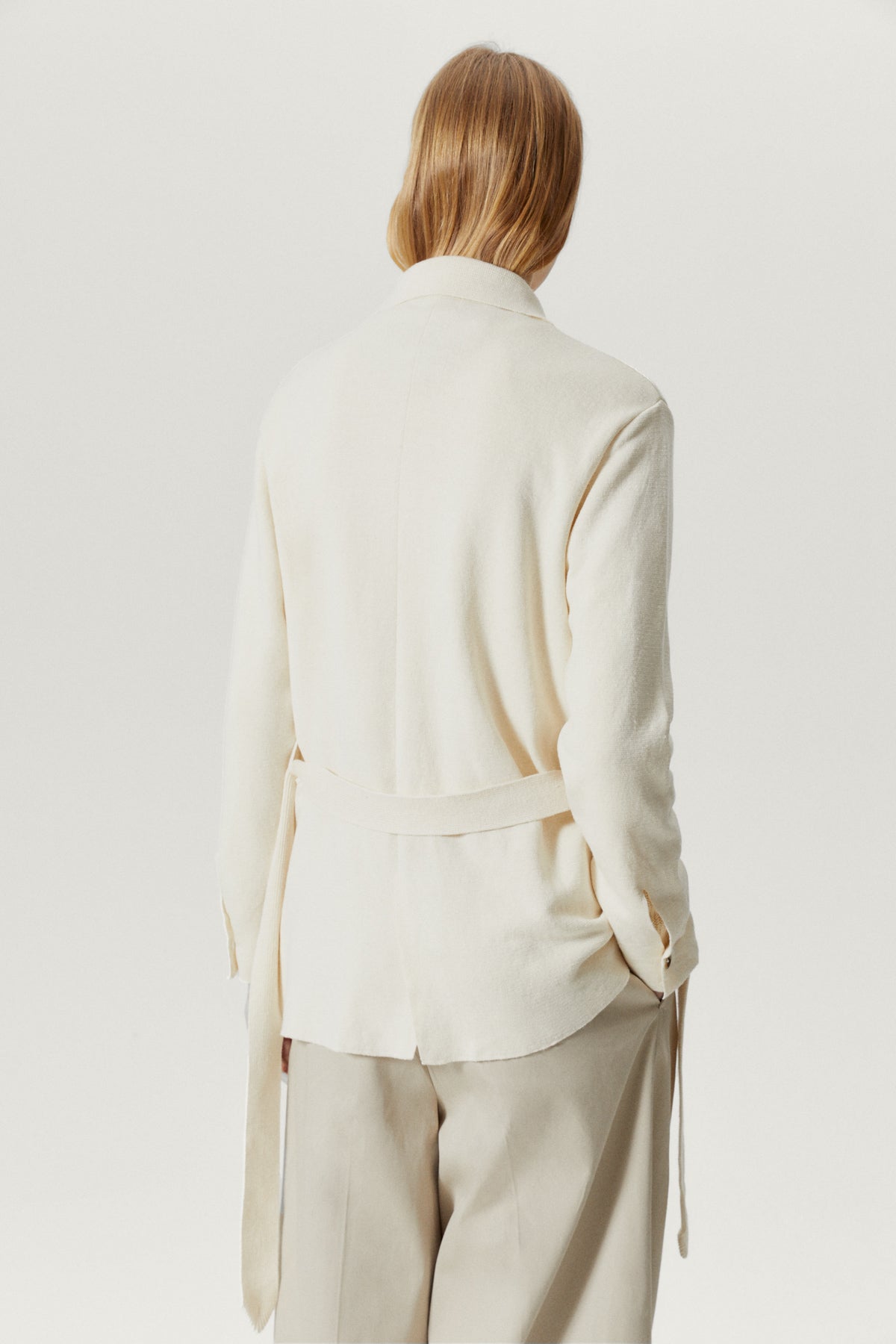 the linen cotton sahariana jacket milk white