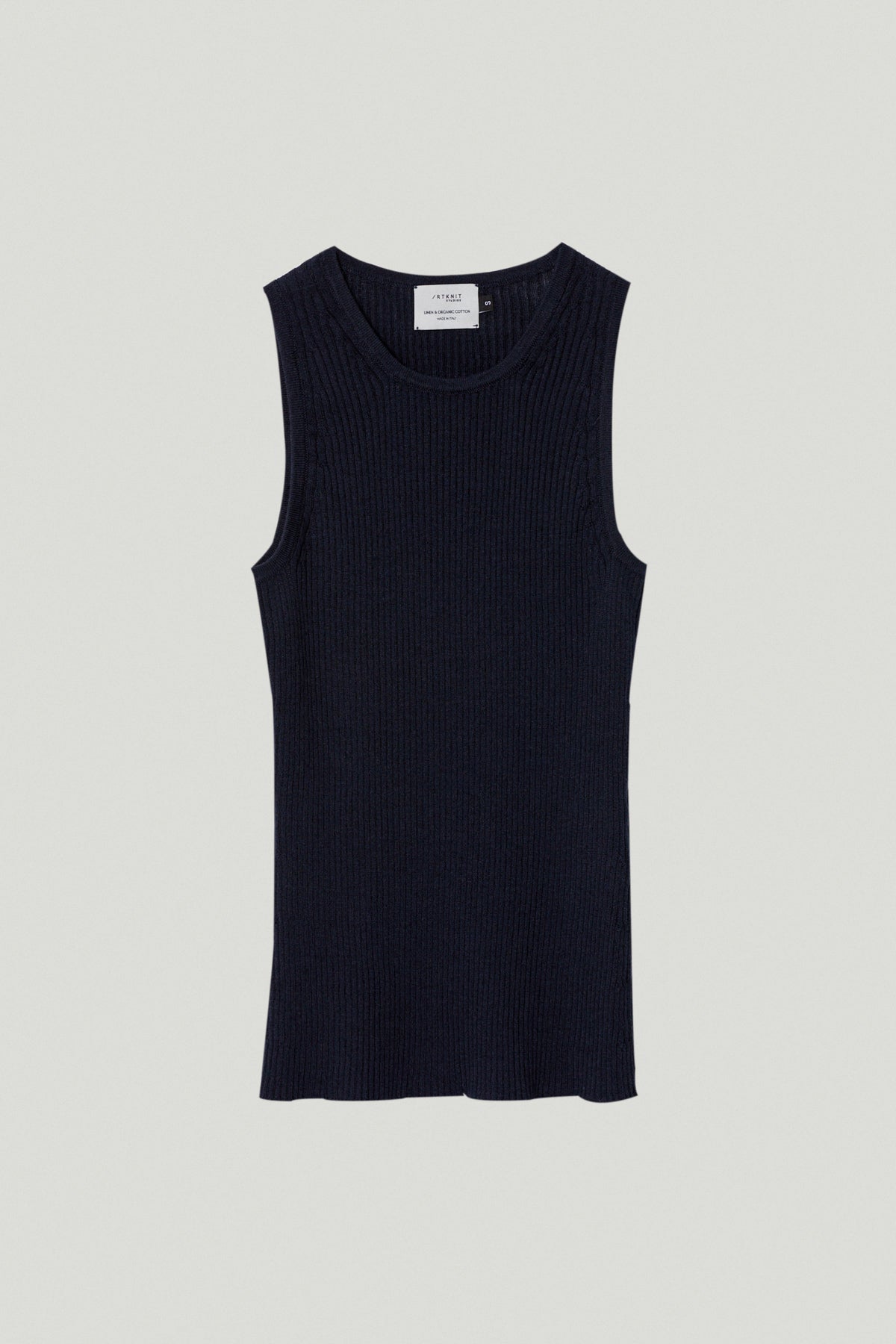 the linen cotton tank top blue navy