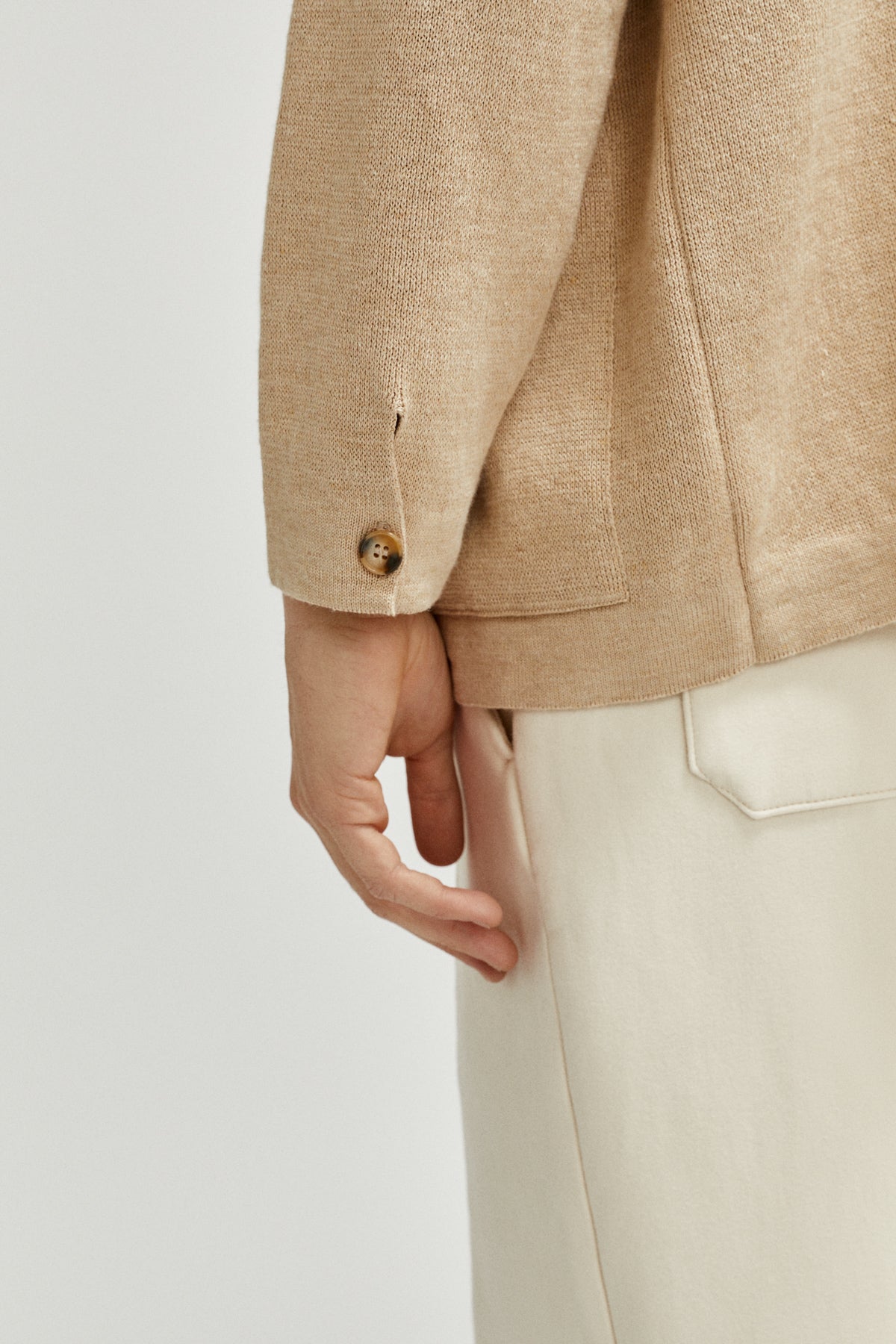 the linen cotton jacket beige