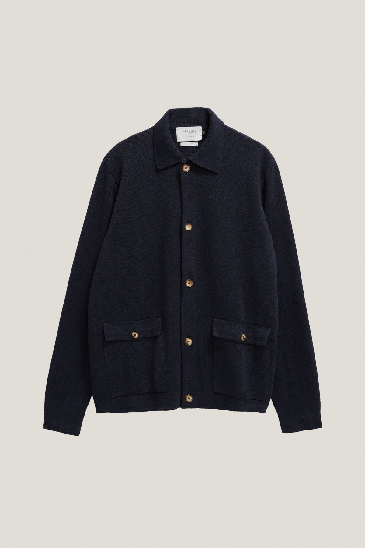 The Linen Knit Overshirt Blue