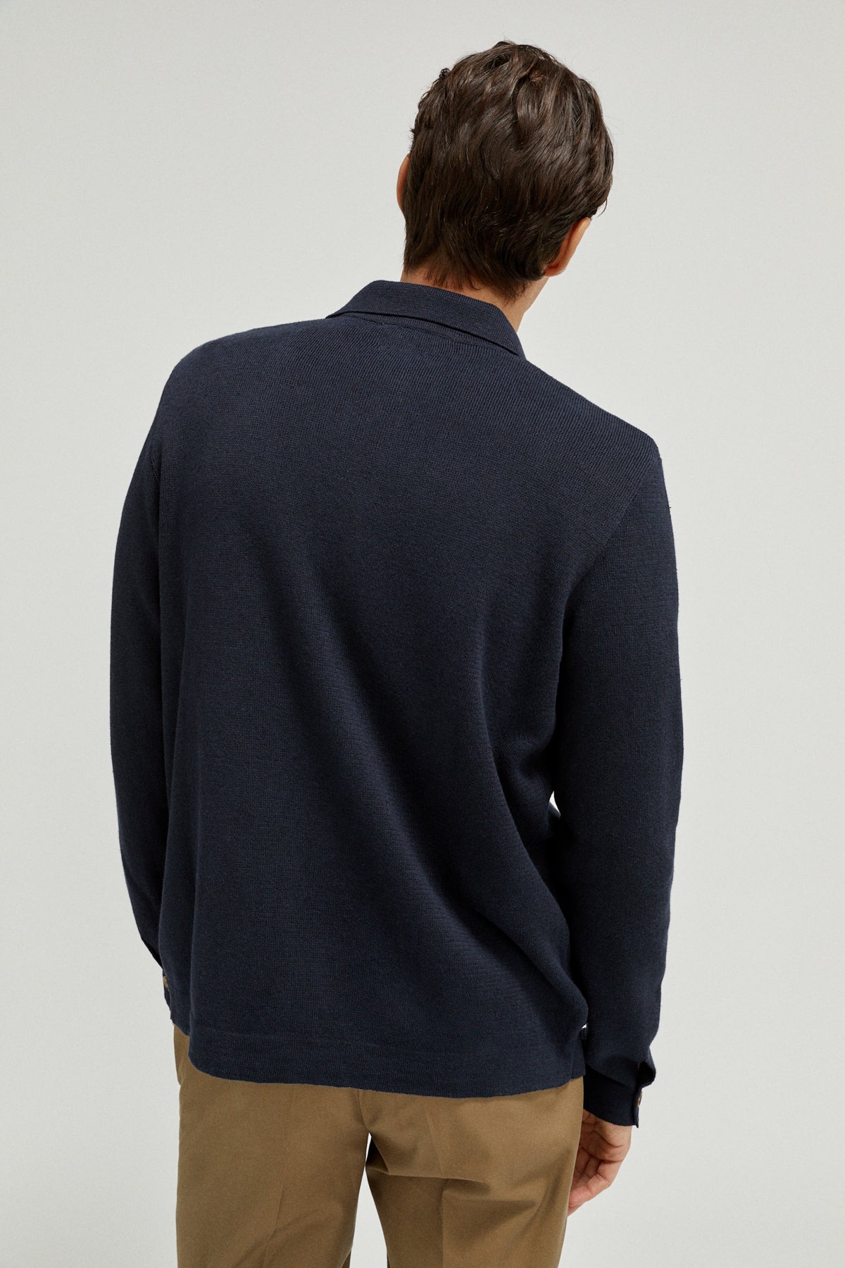 the linen cotton jacket blue navy