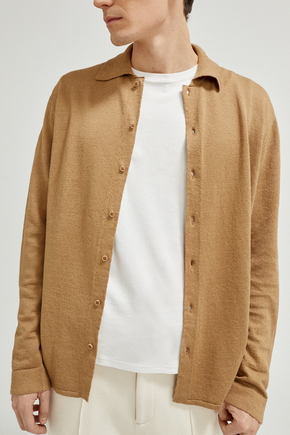 Camel | The Linen Cotton Knit Shirt – Imperfect Version