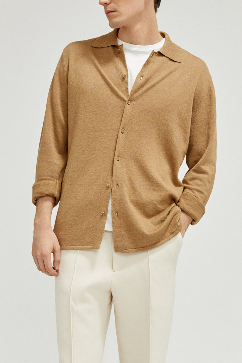Camel | The Linen Cotton Knit Shirt – Imperfect Version