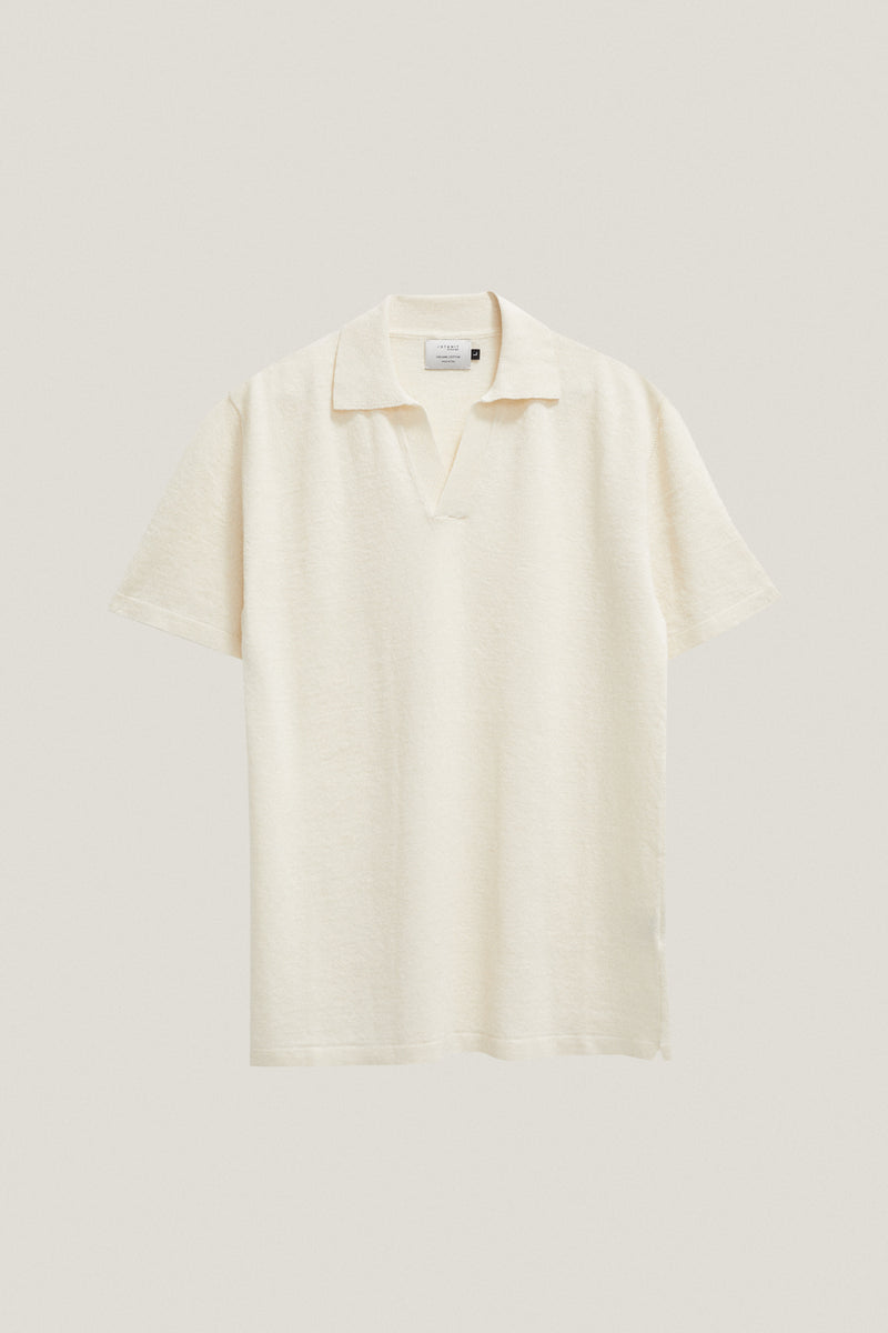 Milk White | The Linen Cotton Short Sleeve Polo – Imperfect Version