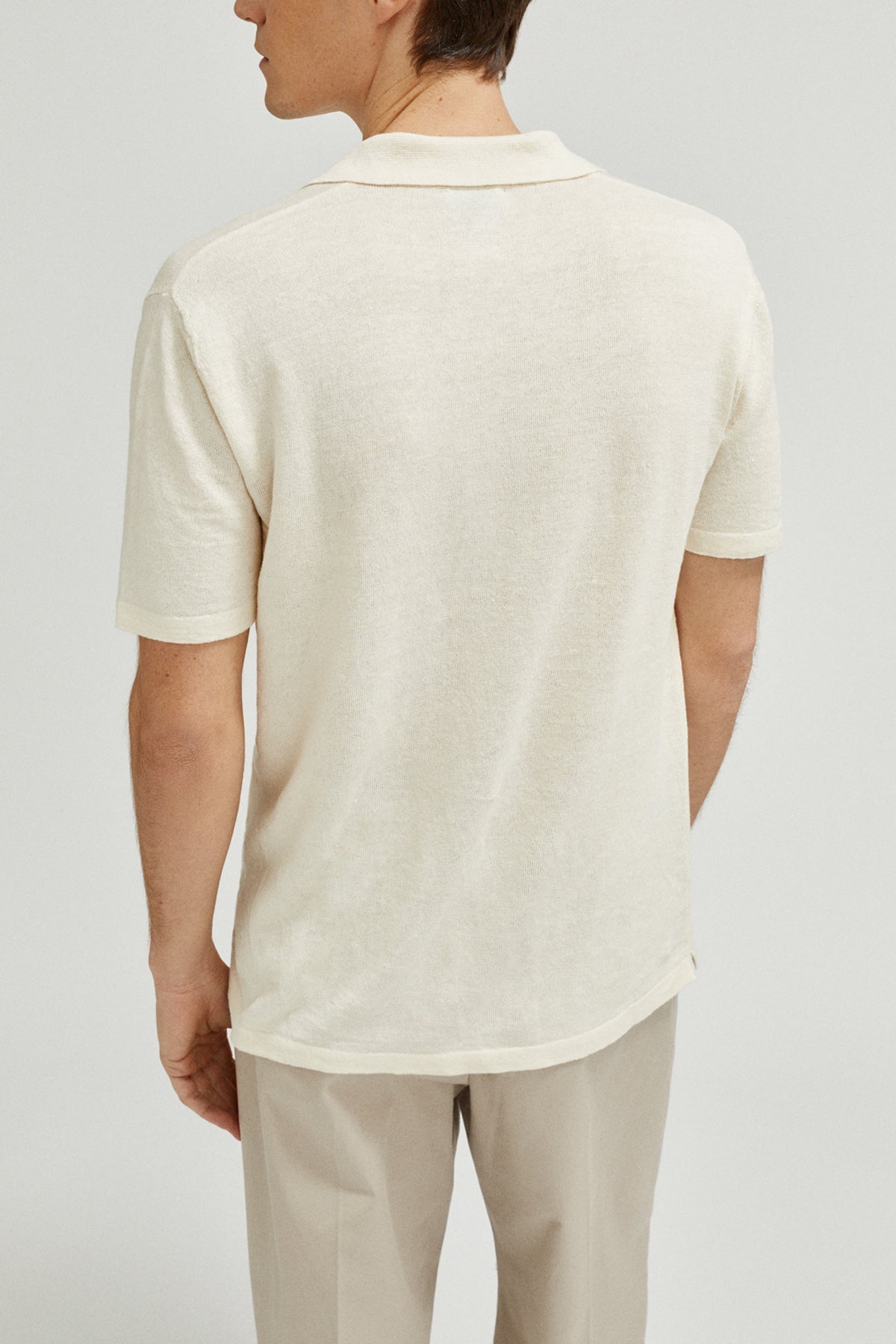 the linen cotton vintage polo imperfect version milk white
