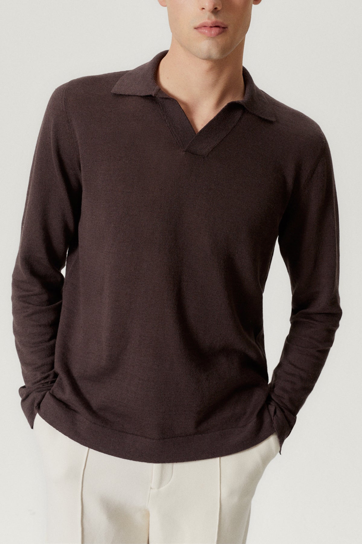 The Long-Sleeve Linen Cotton Polo - Imperfect Version