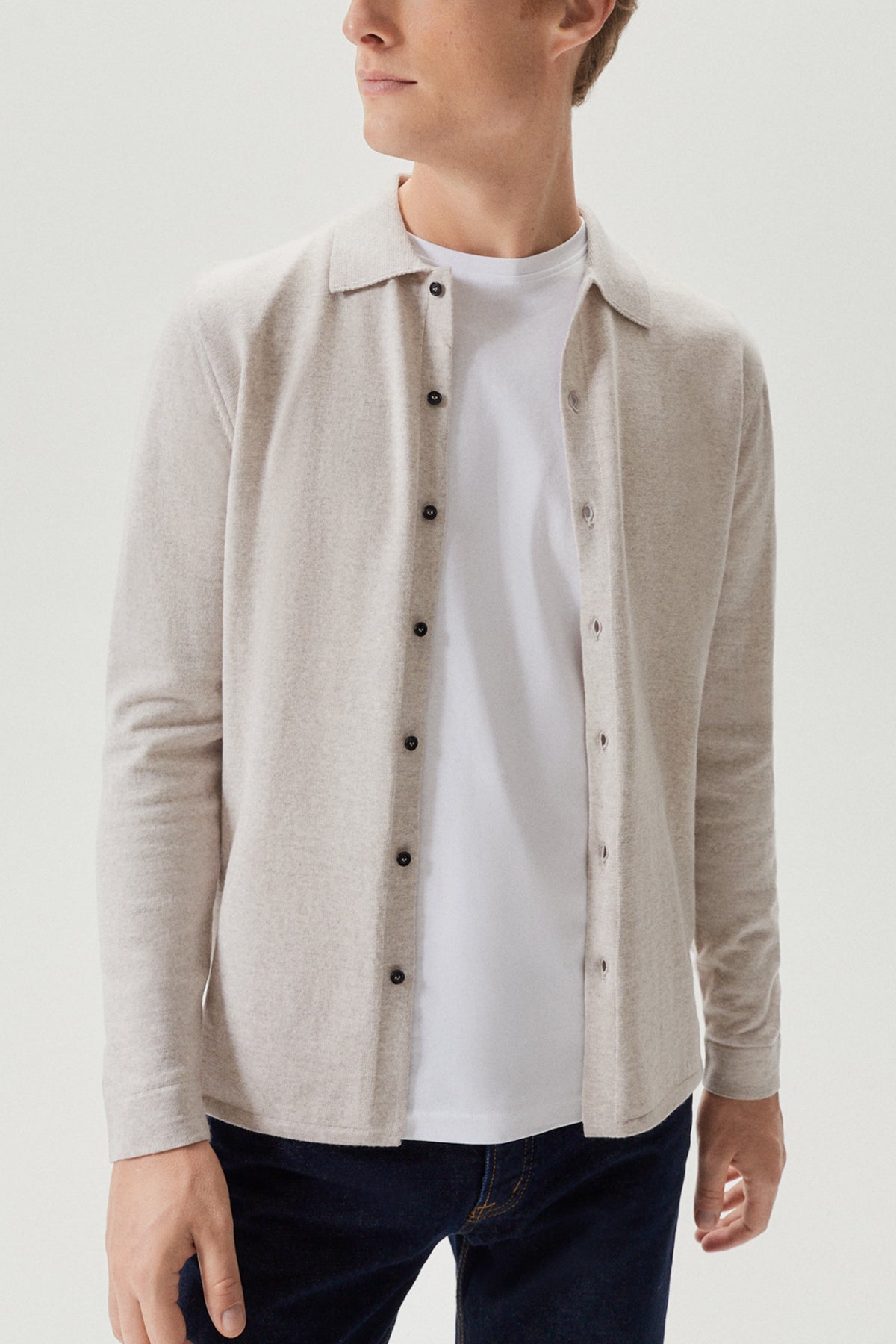 The Merino Wool Knit Shirt - Imperfect Version | Pearl