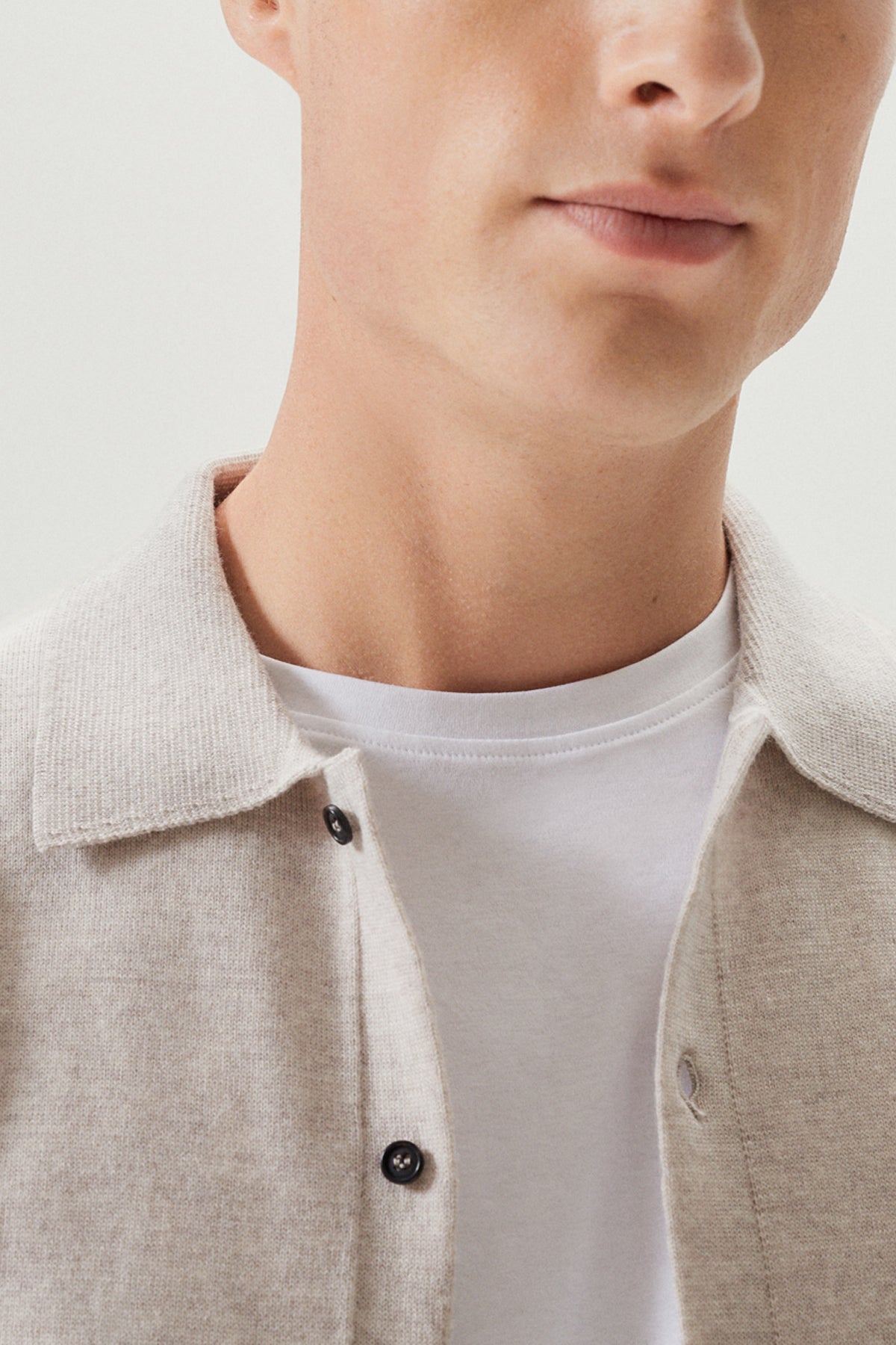 The Merino Wool Knit Shirt - Imperfect Version | Pearl